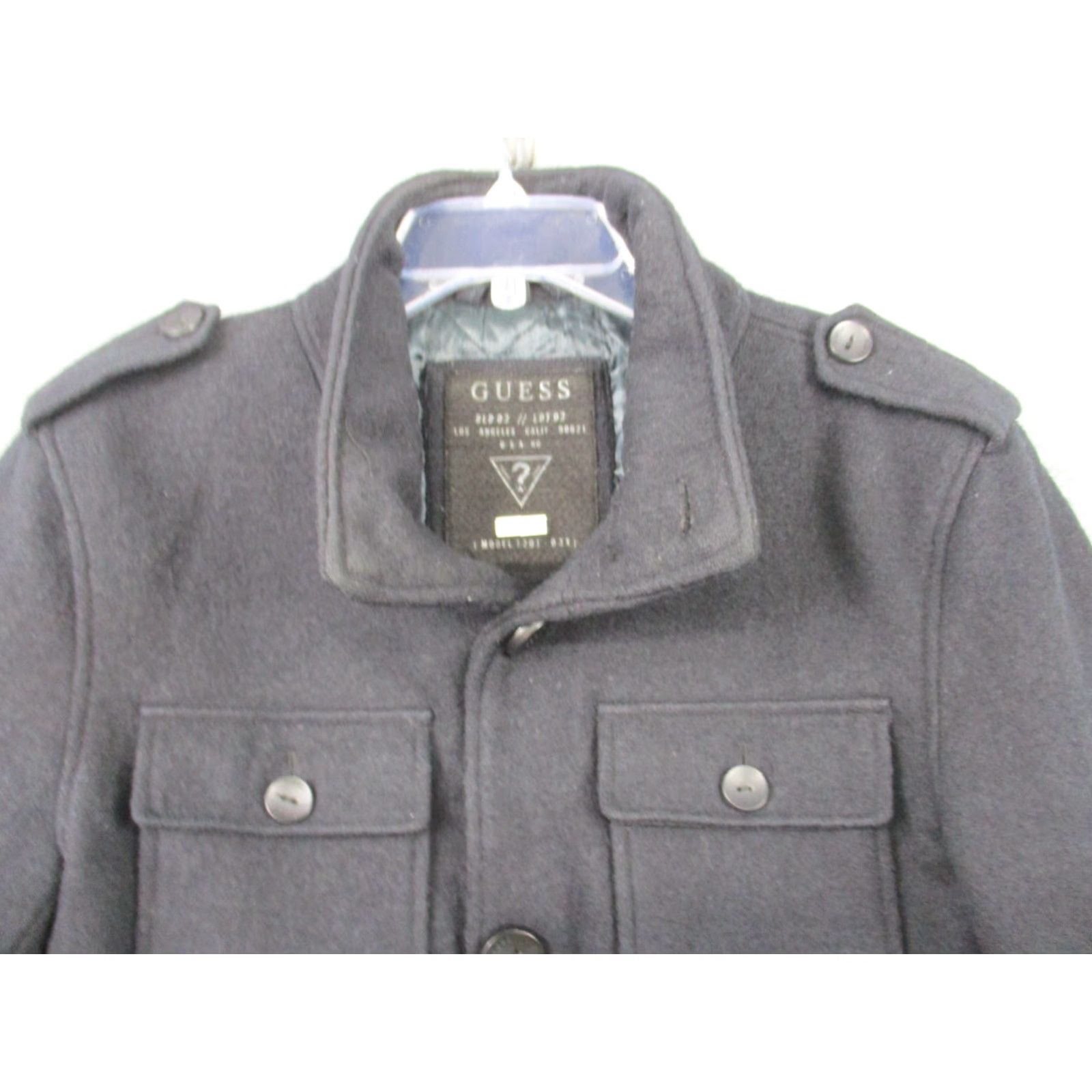 Guess Guess Military Jacket Small Adult Gray Black Coat Buttons Size US S / EU 44-46 / 1 - 3 Thumbnail