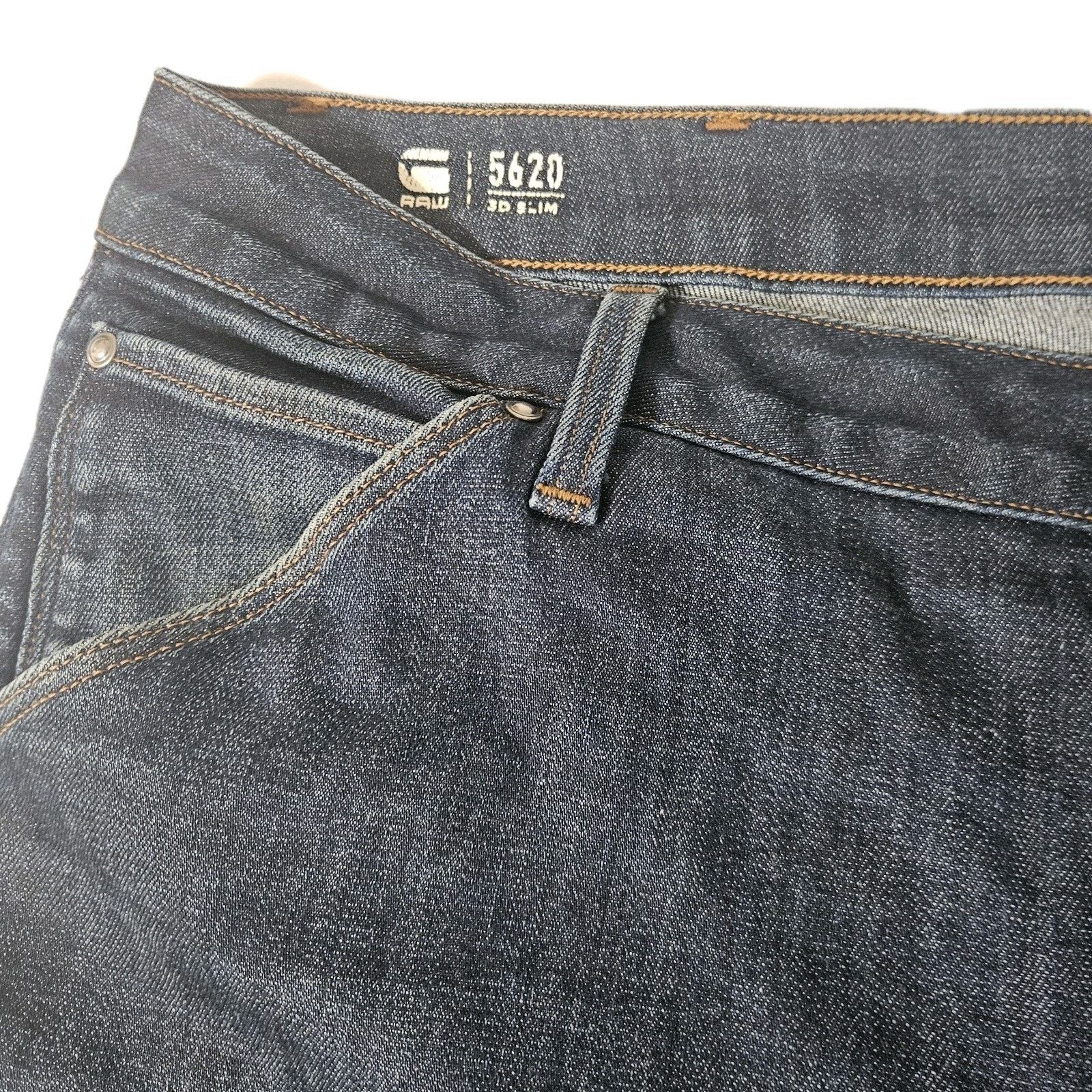G-Star G Star RAW 5620 3D Jeans Men's 38 x 32 Denim Moto Biker Size US 38 / EU 54 - 2 Thumbnail