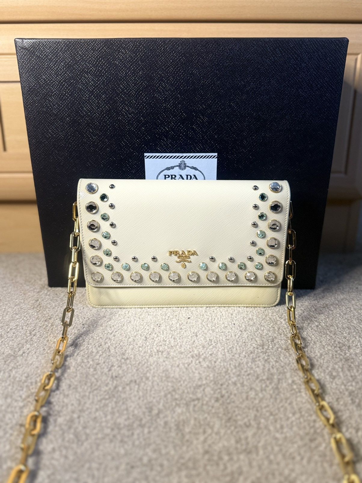 Prada prada team talco saffiano leather rhinestone jewel bijoux Size ONE SIZE - 2 Thumbnail