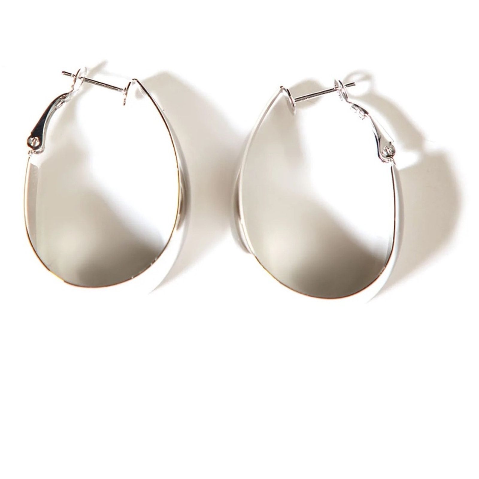 Other FASHION NOVA Silver Crazy Talk Hoop Earrings NWT Size ONE SIZE - 4 Thumbnail