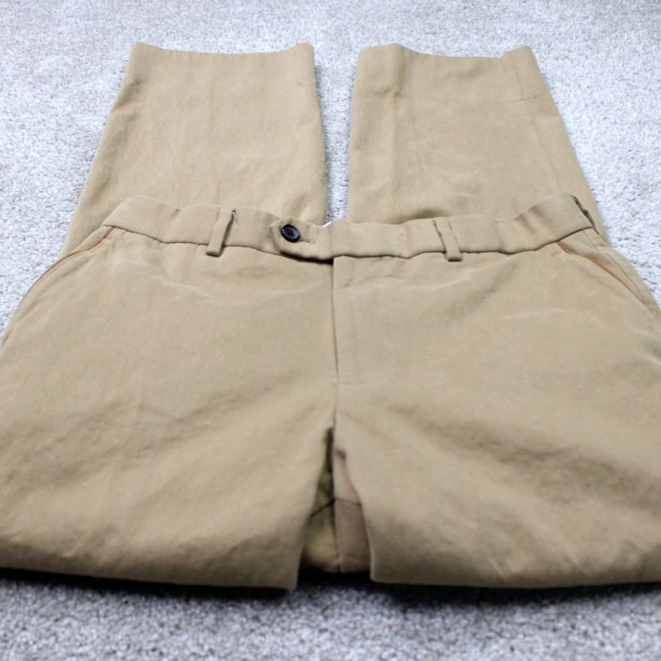 Brooks Brothers Brooks Brothers 1818 Chino Pants Mens 38x30 Beige Regular Straight Front Flat Front Knit 100% Cotton Slit Pocket Zipper Button Vintage No Size US 38 / EU 54 - 2 Thumbnail