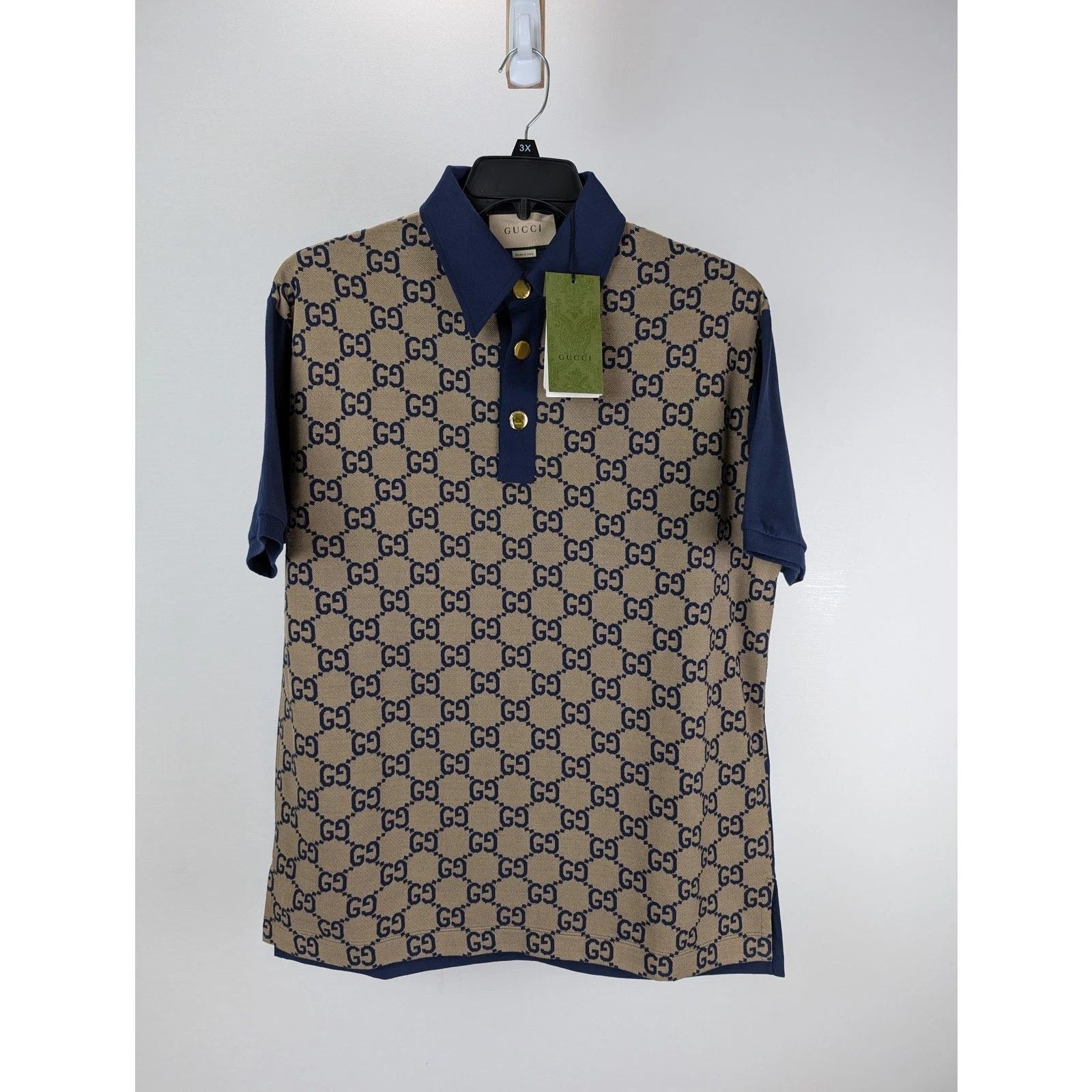 Gucci o1rshd1 GG Polo in Brown/Navy Size US L / EU 52-54 / 3 - 7 Thumbnail