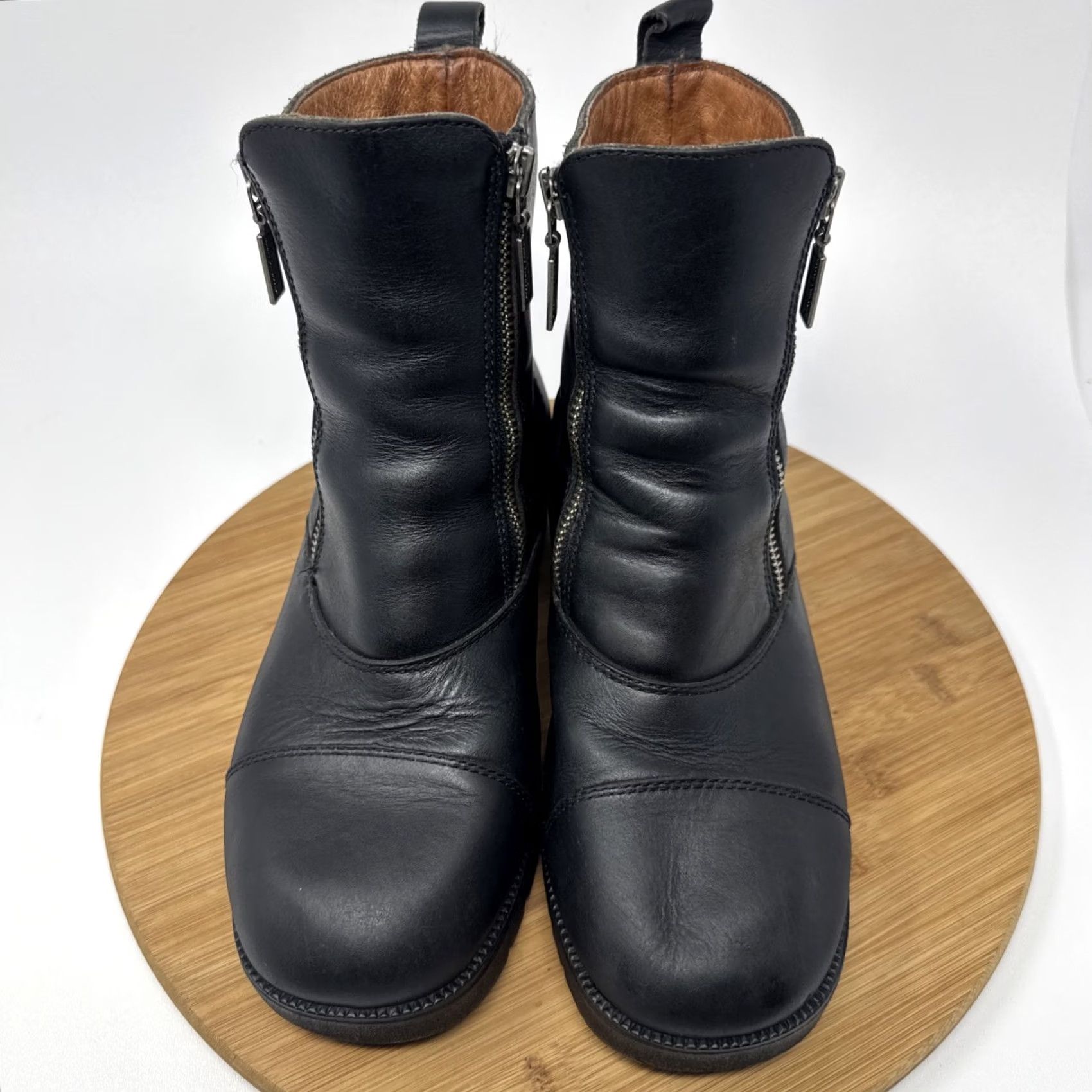 Harley Davidson Harley-Davidson Boots Womens Black Leather Side Zip Biker Ankle 9 Size US 9 / IT 39 - 2 Thumbnail