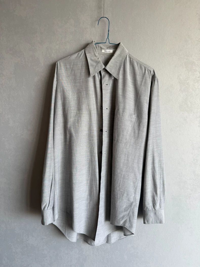 Yohji Yamamoto Yohji Yamamoto Yohji Yamamoto Gray Long Sleeve Shirt Size US L / EU 52-54 / 3 - 1 Thumbnail