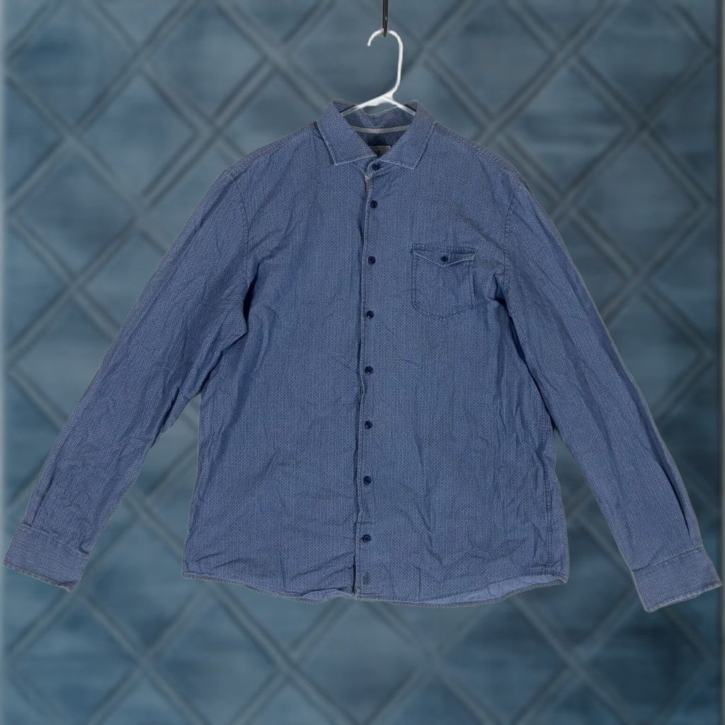 johnnie-O Johnnie-O Button-Up Long Sleeve Shirt Mens Large Blue Geometric Golf Size US L / EU 52-54 / 3 - 1 Thumbnail