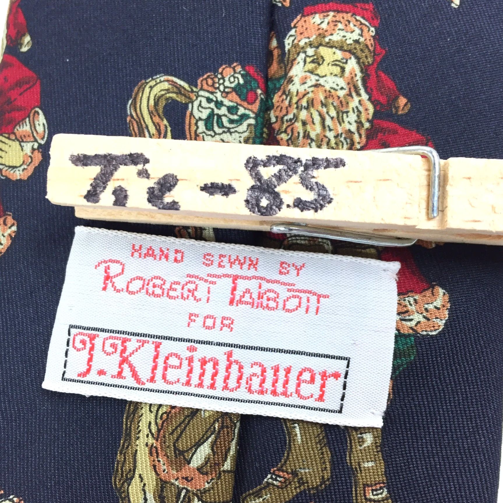 Robert Talbott VINTAGE Robert Talbott Necktie Hand Sewn 100% Silk Blue Santa Claus Tie Men 57" 3.25" Santa Claus Novelty Pattern Size ONE SIZE - 6 Thumbnail