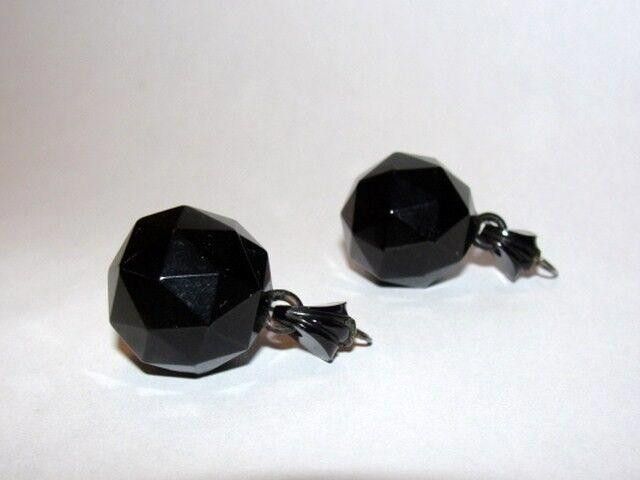 Designer Victorian Gutta Steel Pyramid Dangle Ball Drop Earrings Size ONE SIZE - 3 Thumbnail