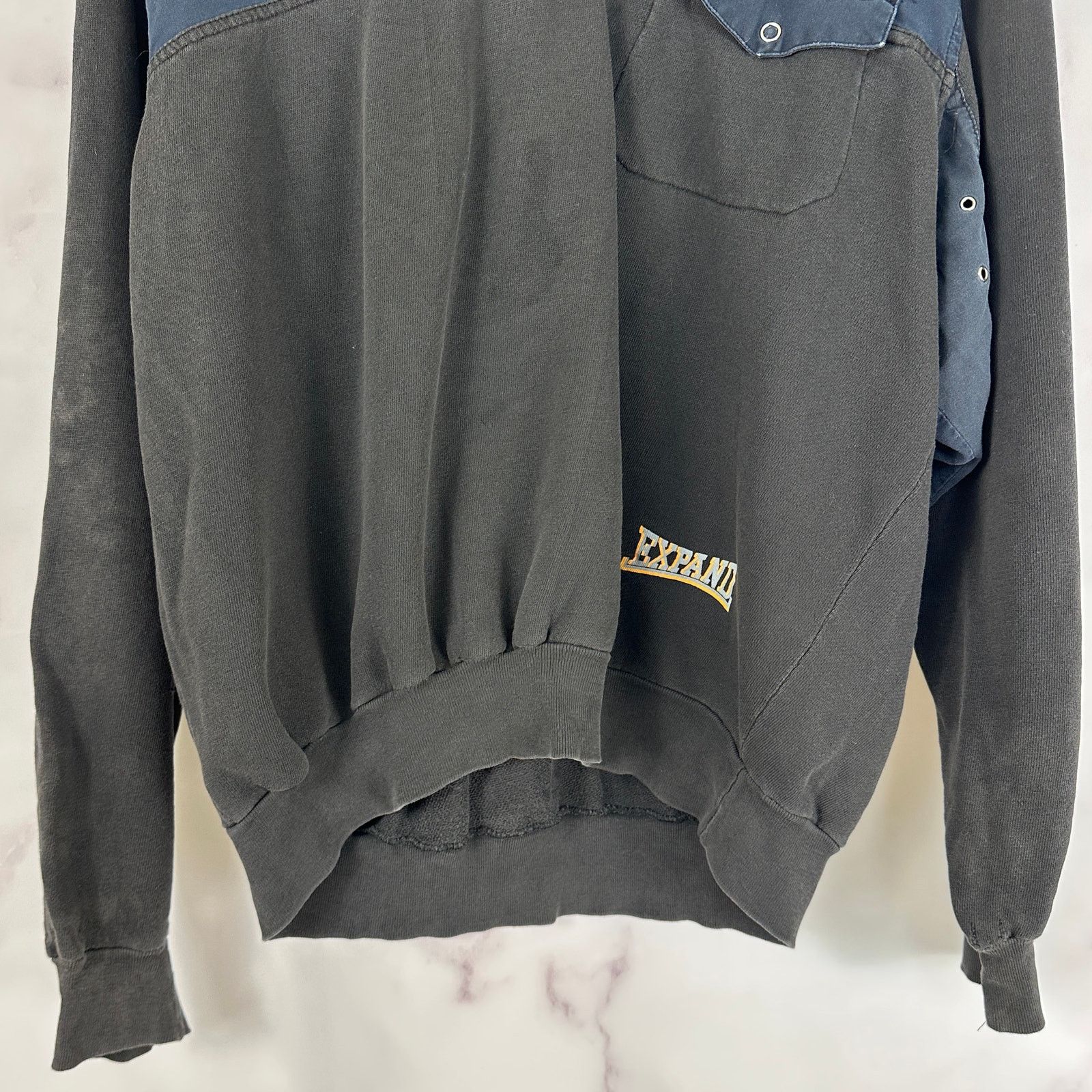 Vintage Blue/Black Expand Henley Sweatshirt Size US L / EU 52-54 / 3 - 3 Thumbnail