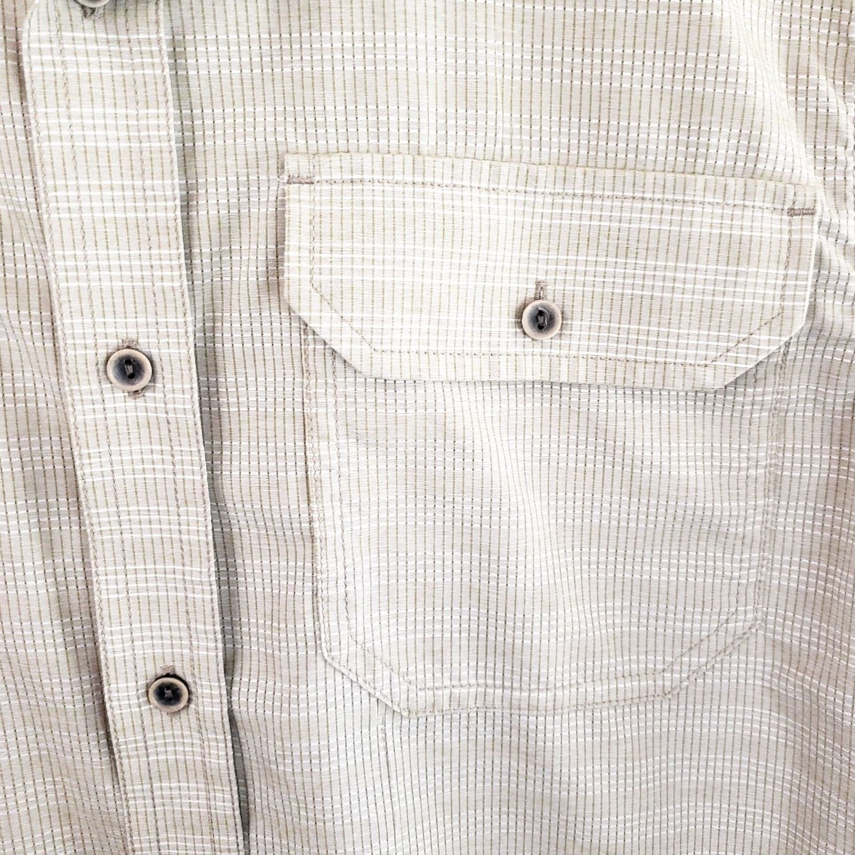 Prana Prana Button Up Short Sleeve Shirt Beige Plaid Slim Men's S Organic Cotton Size US S / EU 44-46 / 1 - 5 Thumbnail
