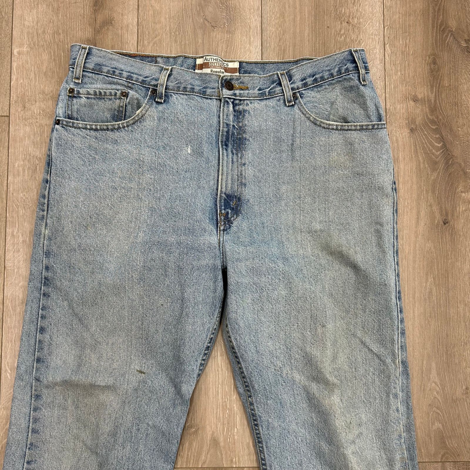 Levi's Levis Signature Authentic Regular Fit Denim Blue Jeans 38x32 Size US 38 / EU 54 - 2 Thumbnail