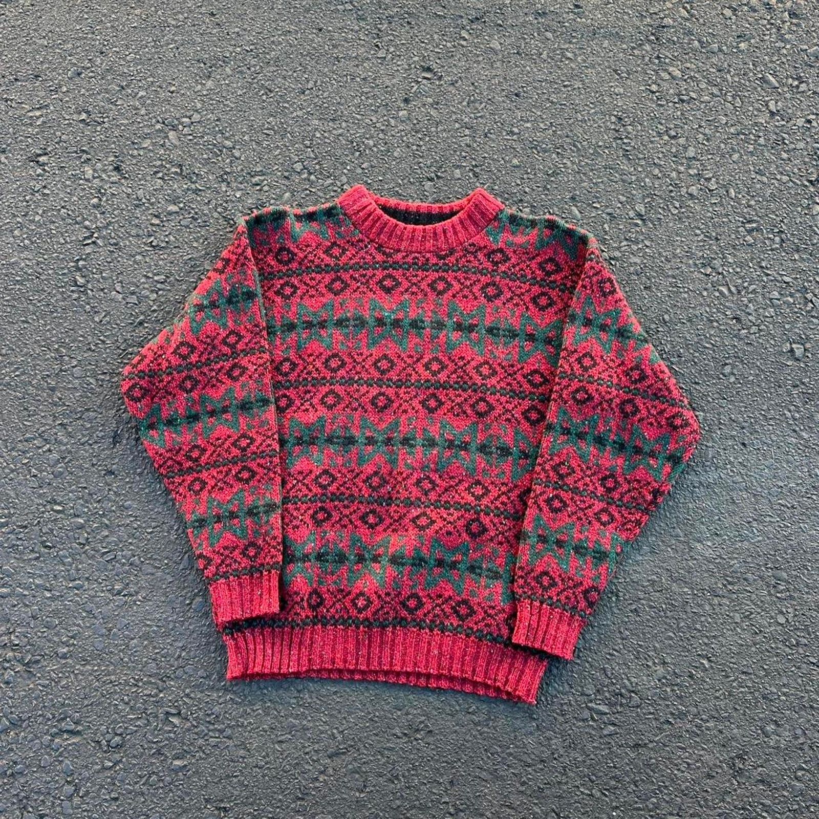 Other × Vintage Vintage Knit Wool Red Sweater Size US S / EU 44-46 / 1 - 1 Thumbnail