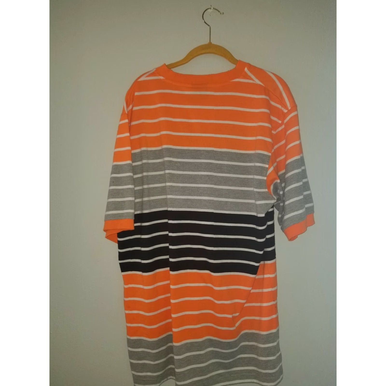 Vintage VINTAGE Red Ape T-Shirt STREET WEAR Striped Orange White Black Mens XL V-Neck Short Sleeve Cotton Size US XL / EU 56 / 4 - 4 Thumbnail