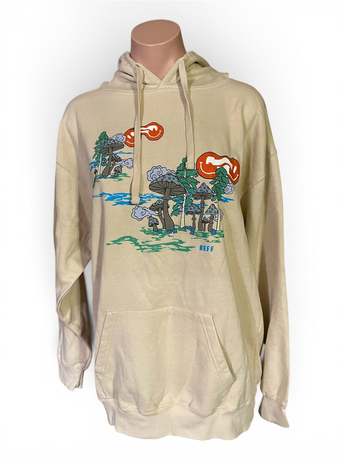 NEFF Neff Men's Large Retro Mushroom Graphic Hoodie Pullover Size US L / EU 52-54 / 3 - 1 Thumbnail