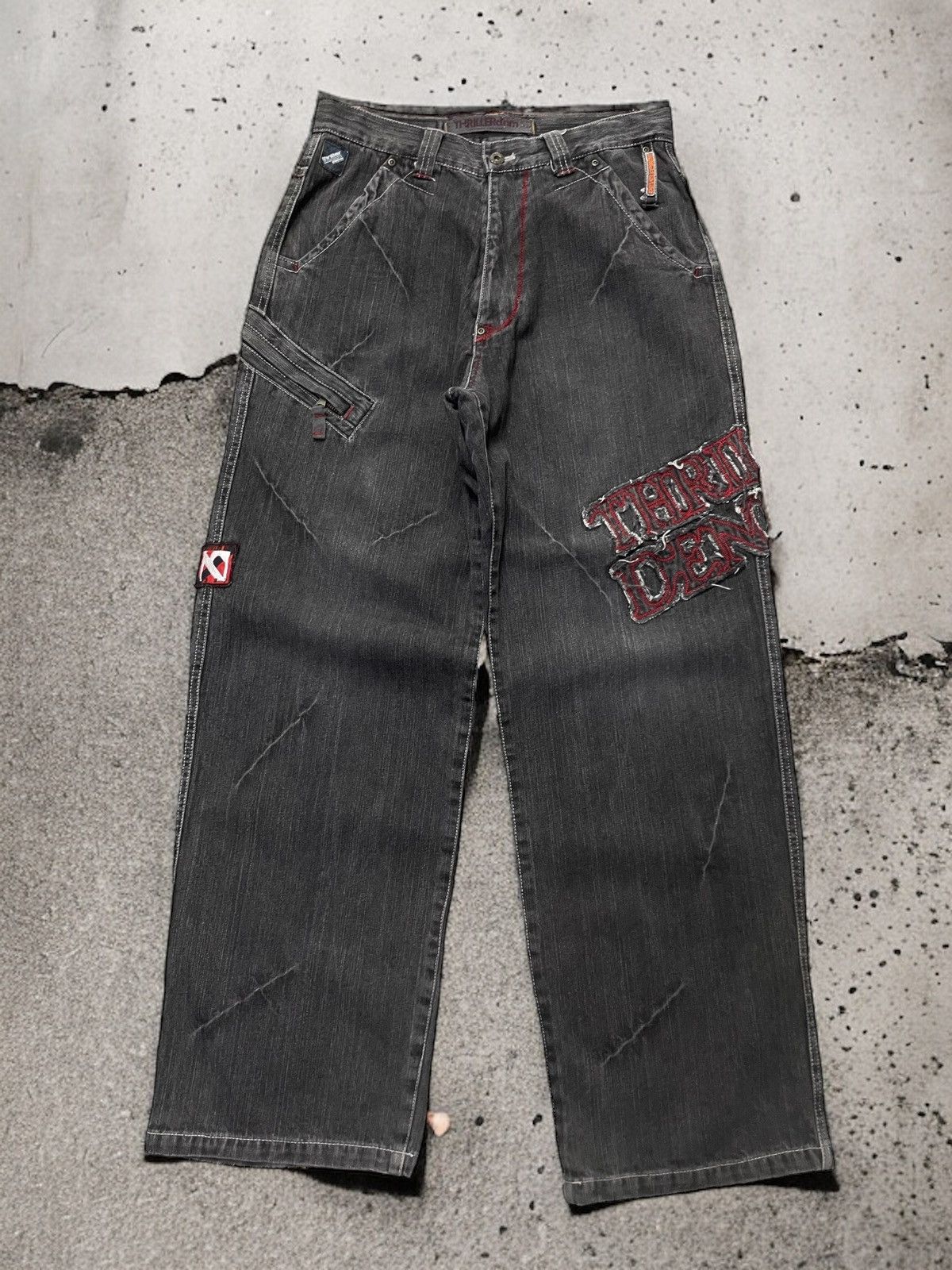 image of Jnco Style By Thriller Dnm Rap Baggy Jeans in Grey, Men's (Size 32)