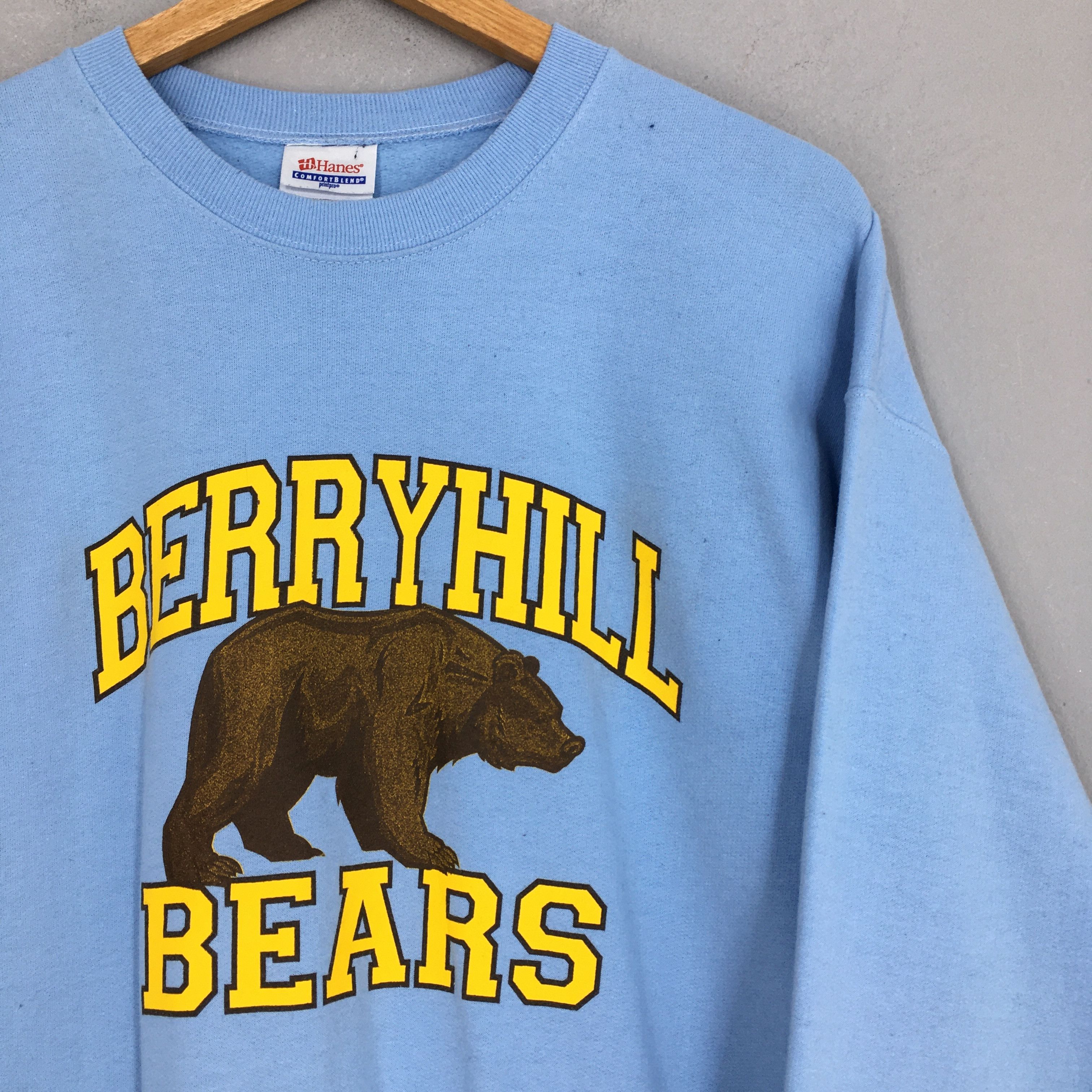 Hanes Vintage 90s Berryhill Bears Blue Sweatshirt Large Size US L / EU 52-54 / 3 - 2 Thumbnail