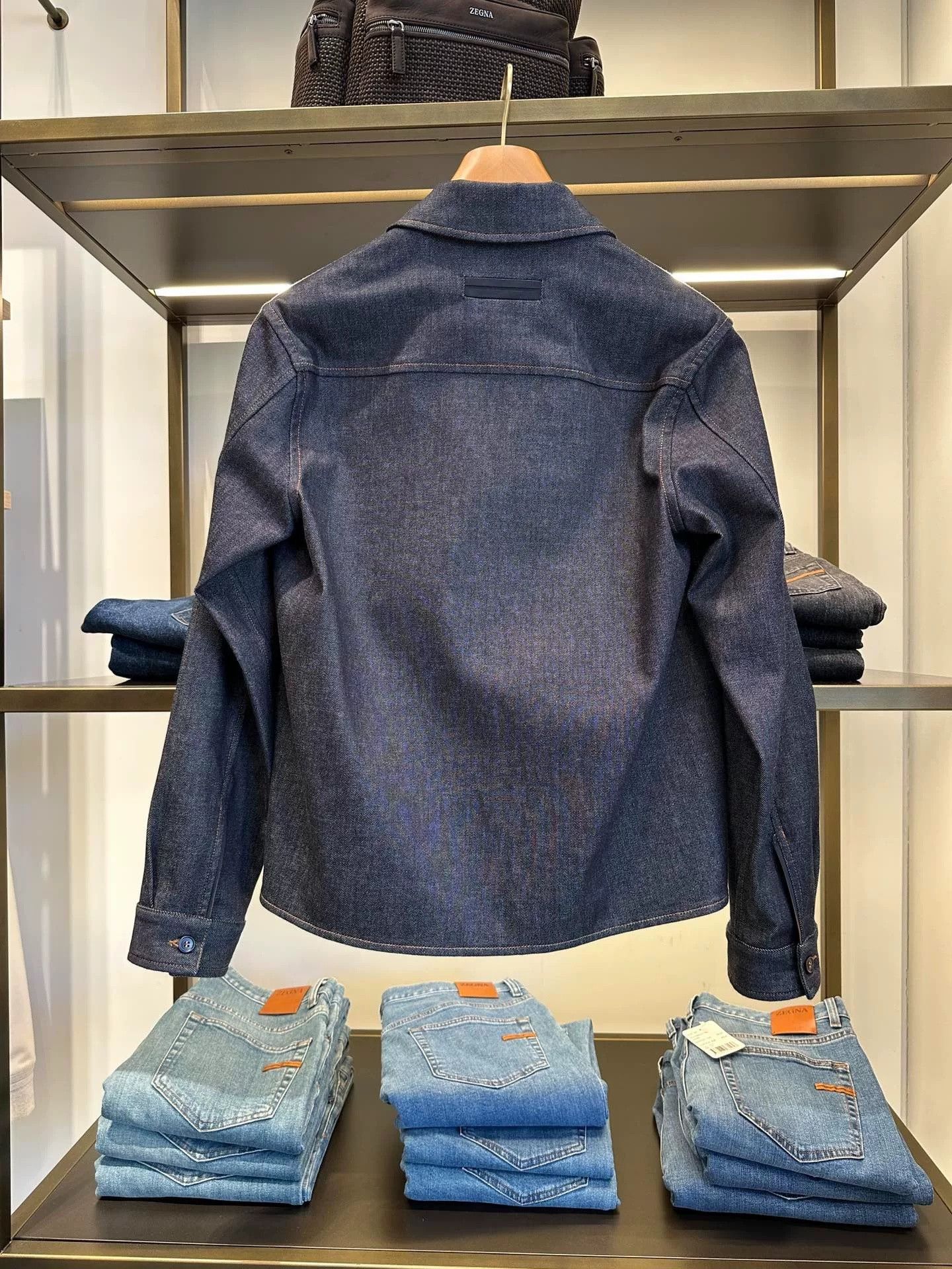 Ermenegildo Zegna Zegna Dark Blue Denim Jacket Size US XL / EU 56 / 4 - 5 Thumbnail