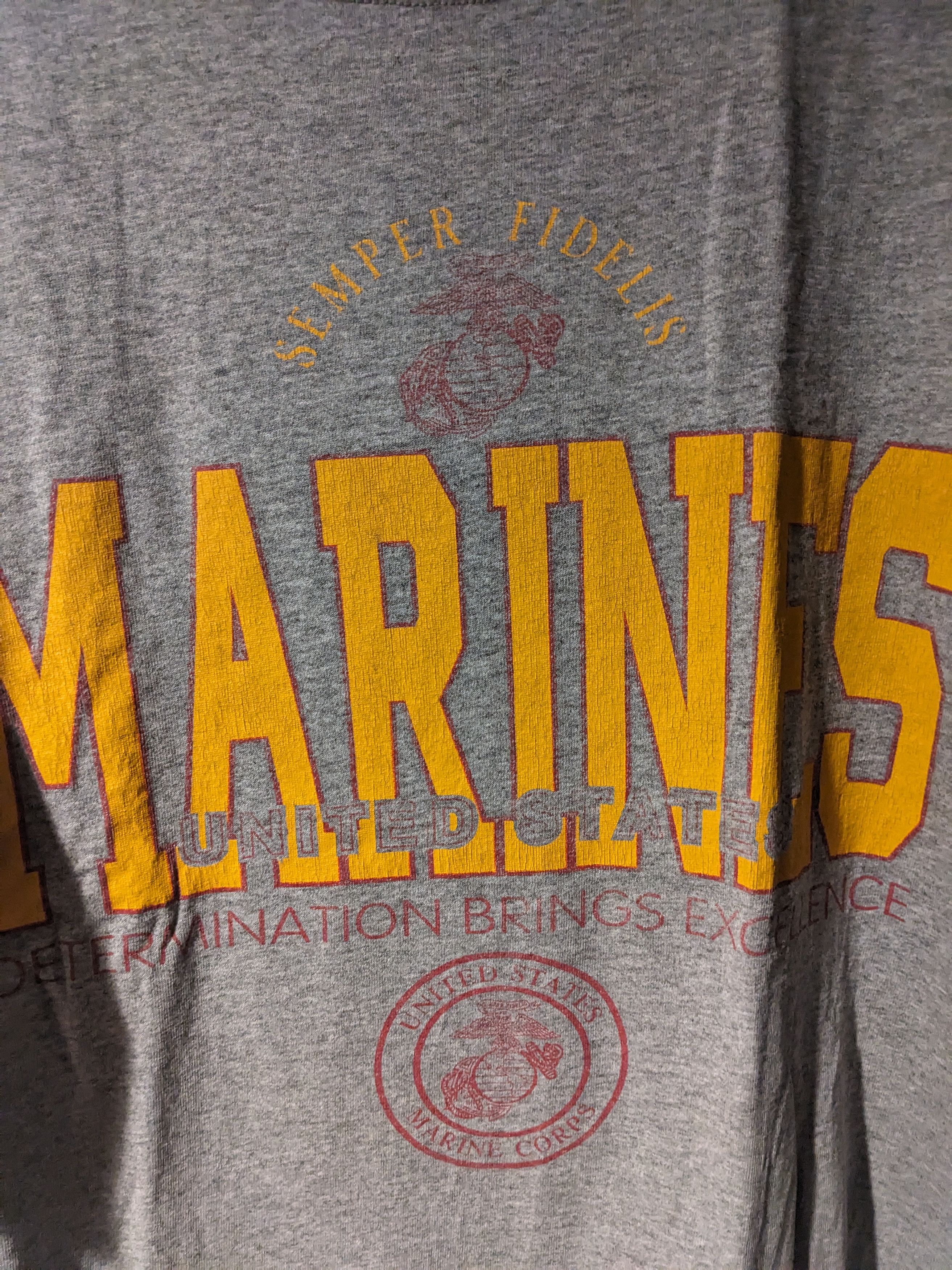 American Rag Vintage 90s Marines Military Army Gray X-Large T-Shirt Size US XL / EU 56 / 4 - 2 Thumbnail