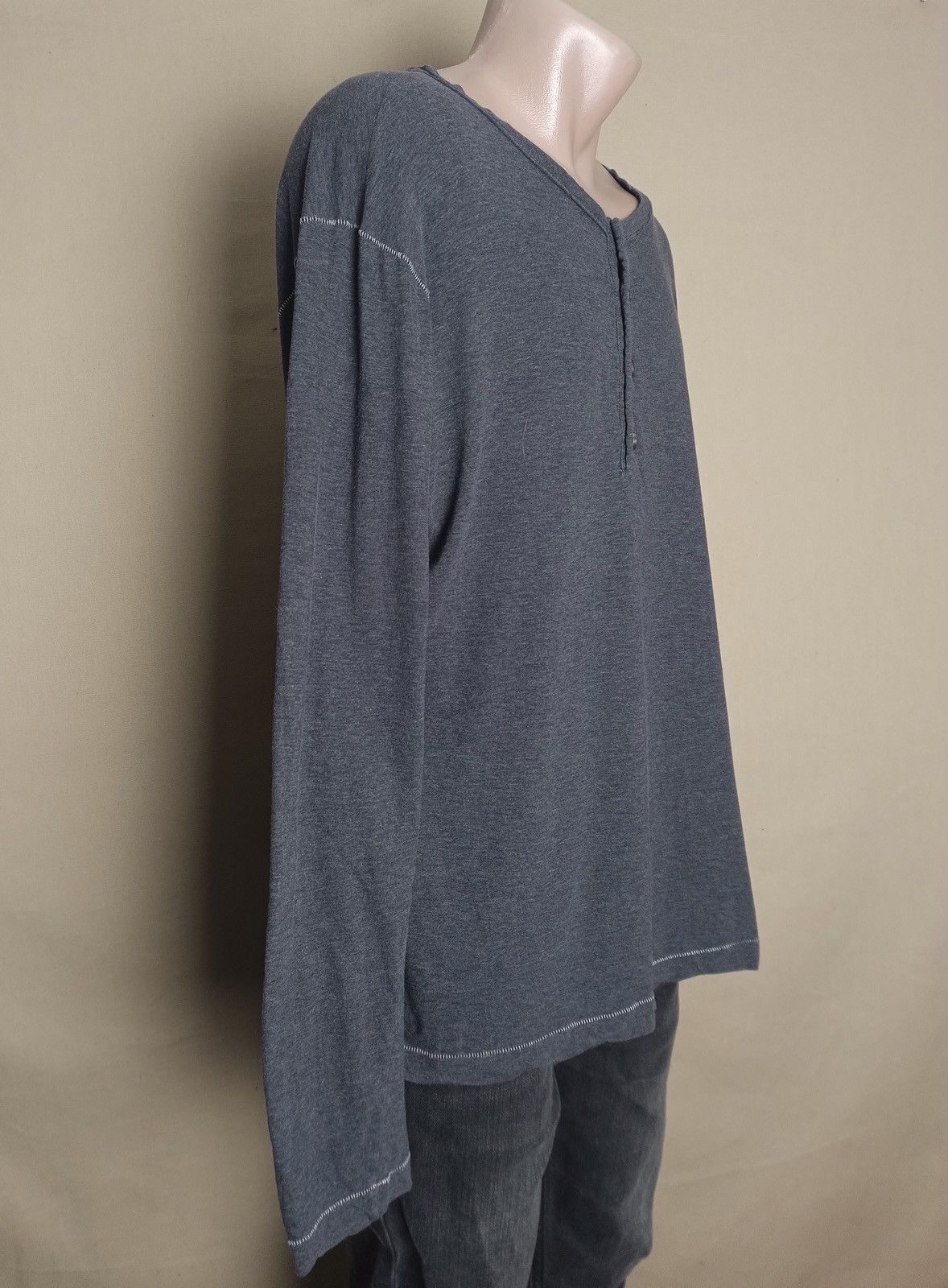 Dolce & Gabbana Dolce & Gabbana Henley Long Sleeve Top Grey Size US XL / EU 56 / 4 - 3 Thumbnail