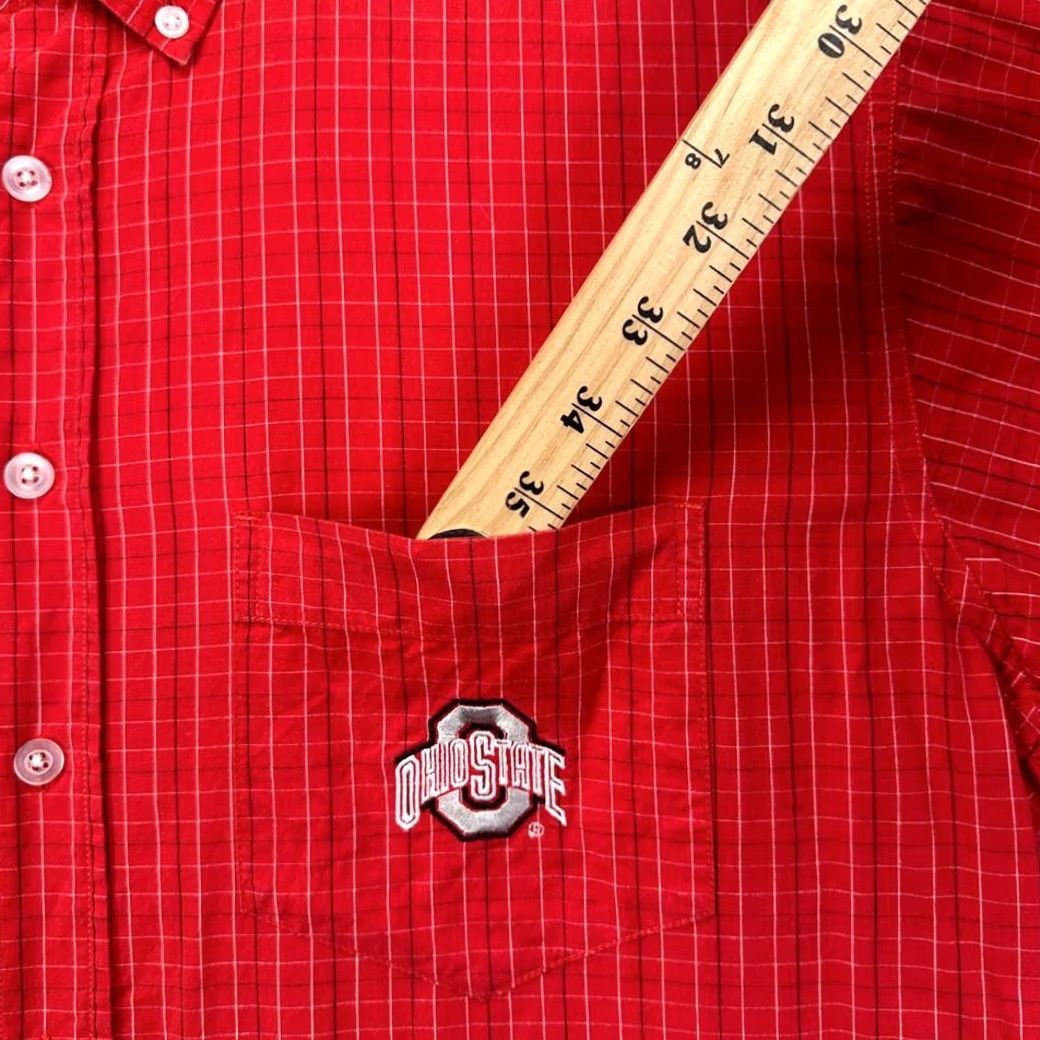 NCAA VINTAGE? Ohio States Buckeyes Button Down Shirt Mens Large Red Plaid Long Sleeve NCAA Size US L / EU 52-54 / 3 - 6 Thumbnail