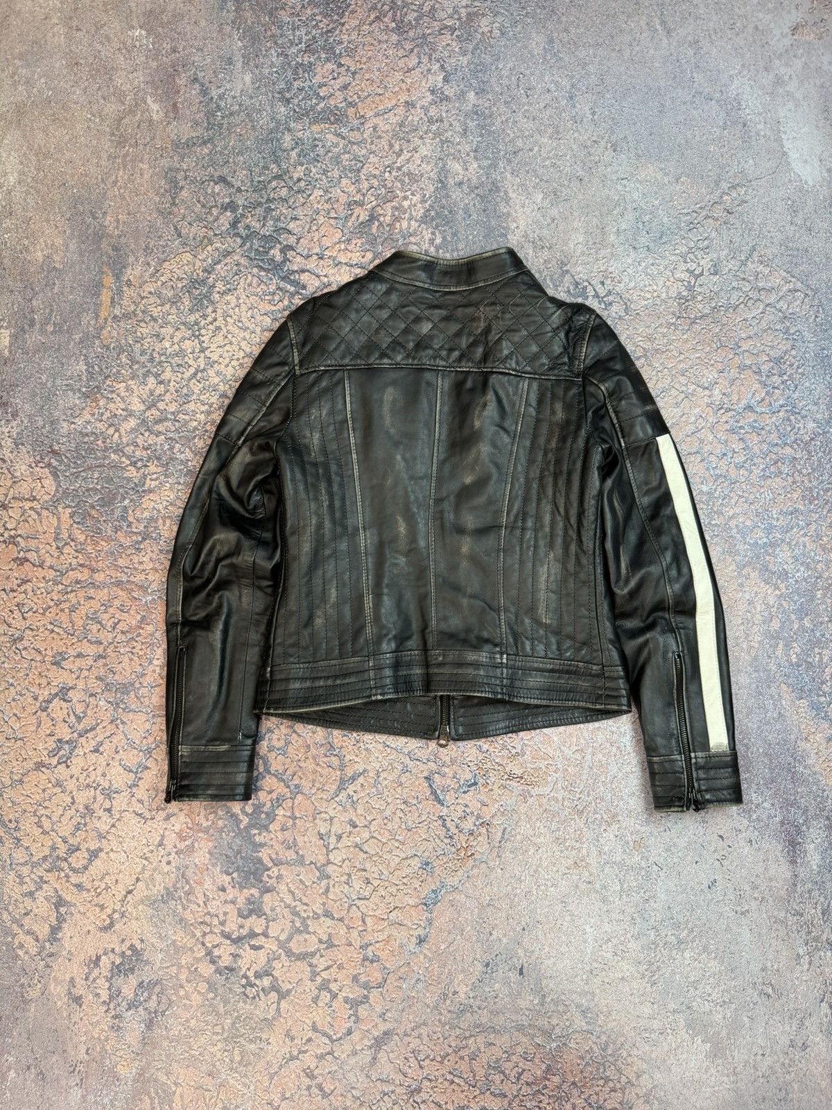 Harley Davidson Vintage Y2K Leather Jacket Bomber Opium Red Bul Style Size M / US 6-8 / IT 42-44 - 2 Thumbnail