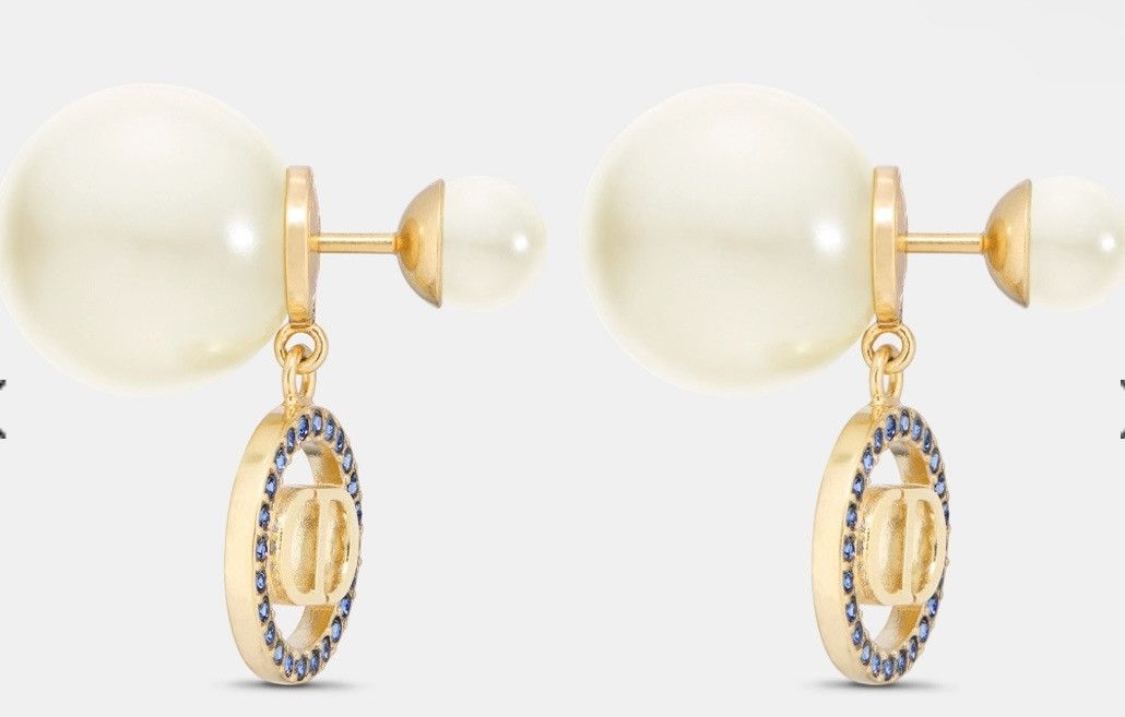 Dior DIOR TRIBALES EARRINGS Gold-Finish Metal, White Resin Pearls Size ONE SIZE - 2 Thumbnail