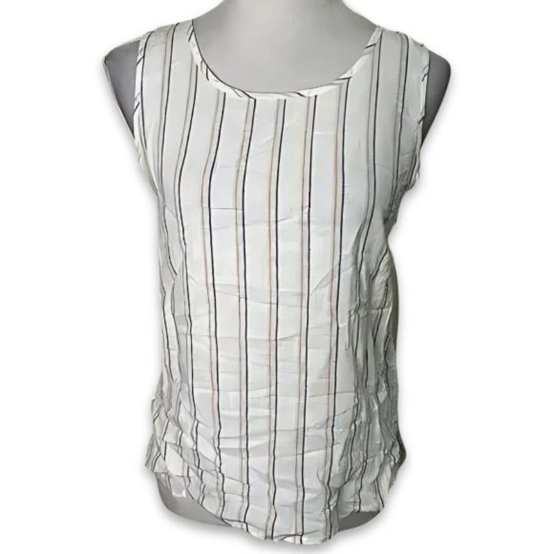 Other Caslon Blouse Sleeveless Button Striped White/Multi XS NWT Size XS / US 0-2 / IT 36-38 - 1 Thumbnail