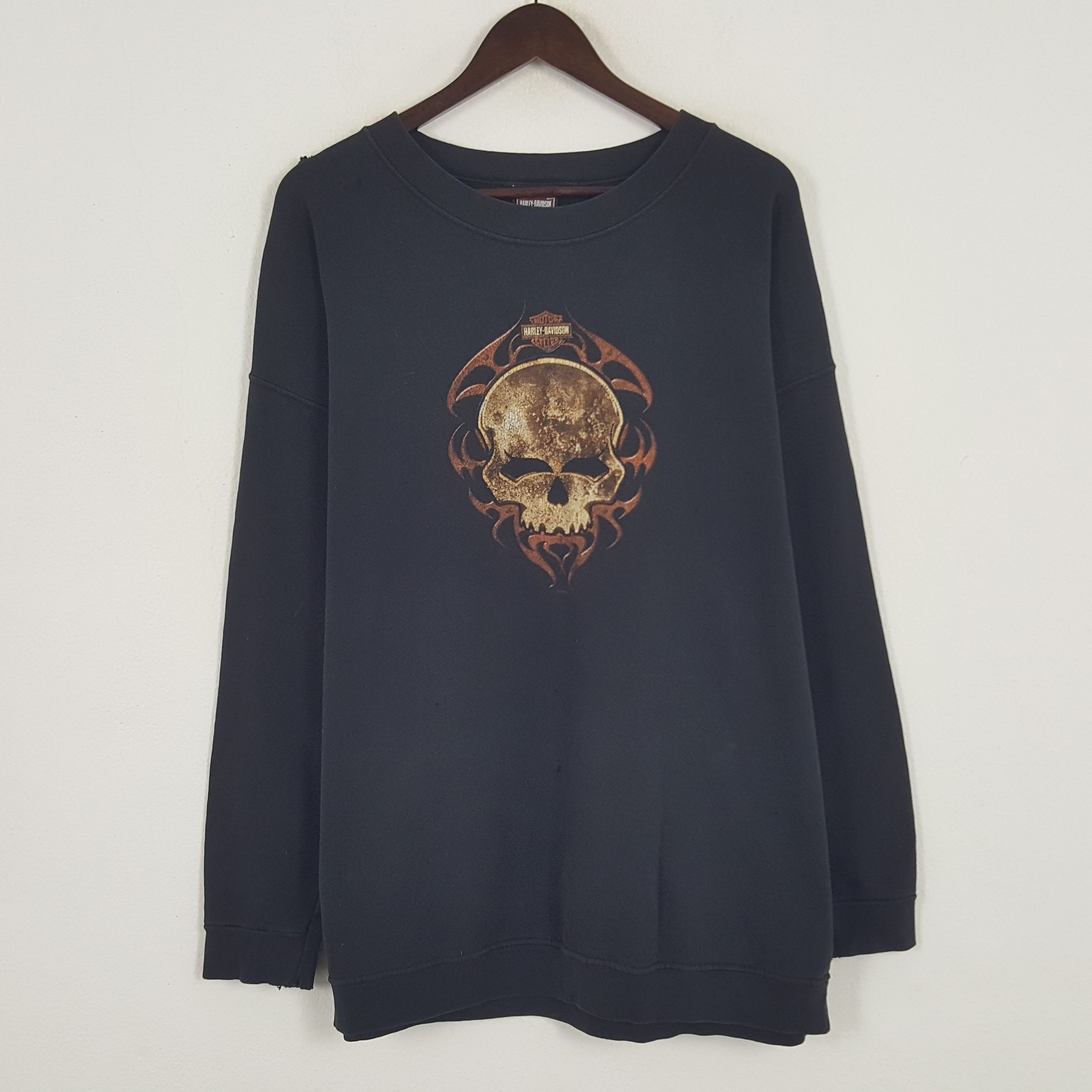 Harley Davidson × Vintage Vintage Ithaca Harley Davidson Sweatshirt Size US XL / EU 56 / 4 - 3 Thumbnail