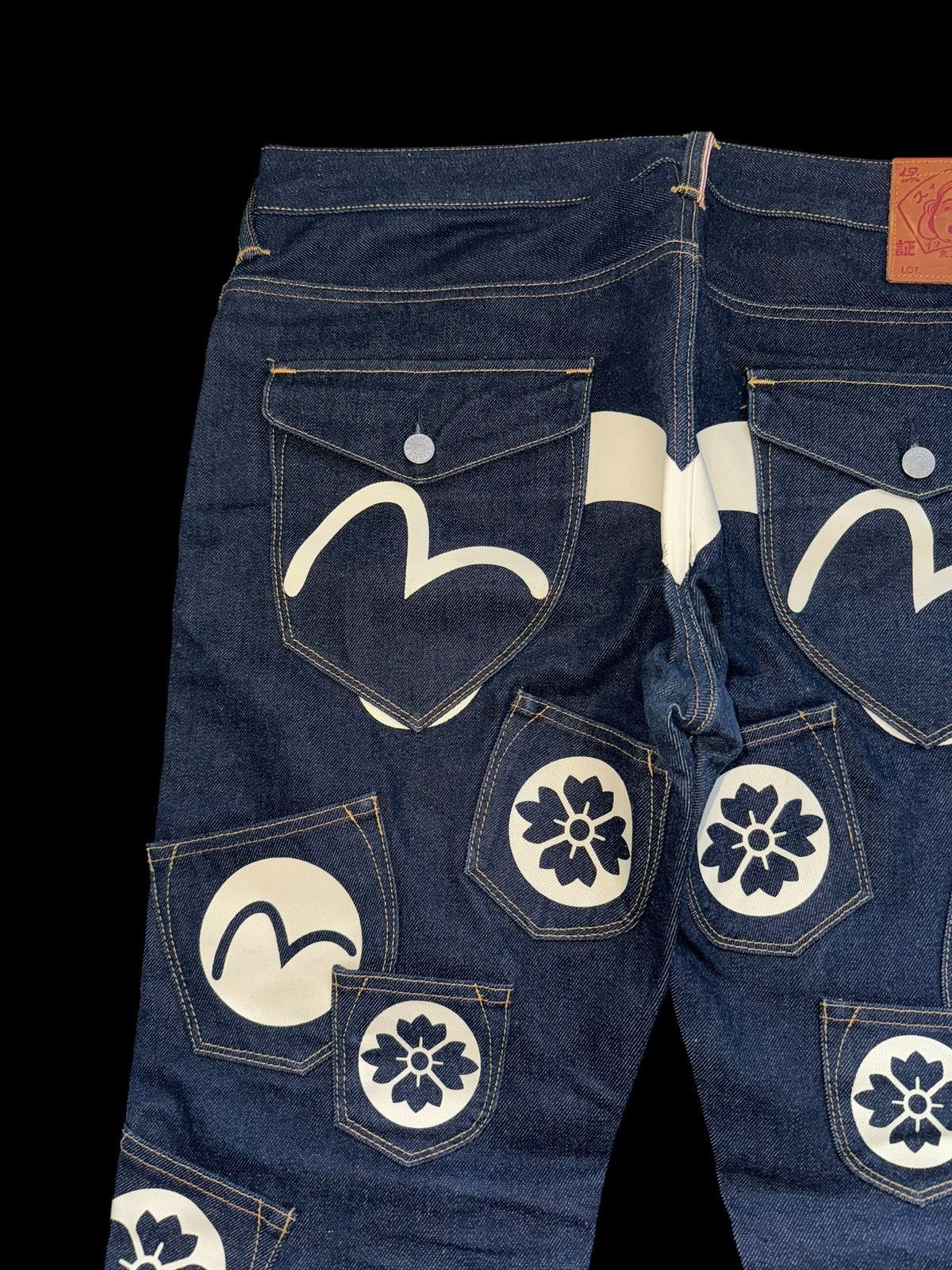 Evisu Crazy Evisu Straight Navy Selvedge Denim Jeans Multipocket Size US 34 / EU 50 - 8 Thumbnail