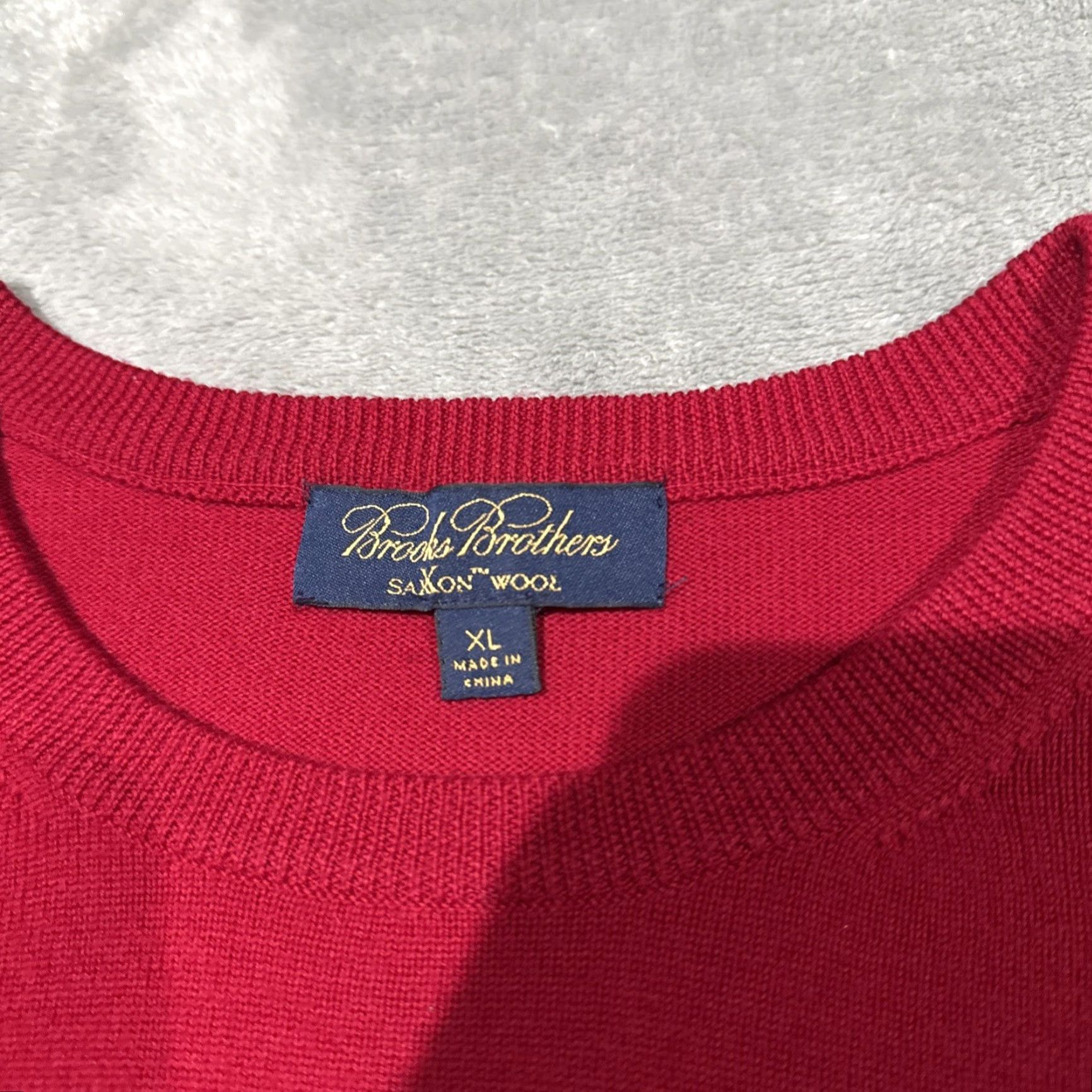 Brooks Brothers Brooks Brothers Sweater Mens XL Red Saxxon Wool Crew Neck Career Casual Size US XL / EU 56 / 4 - 3 Thumbnail