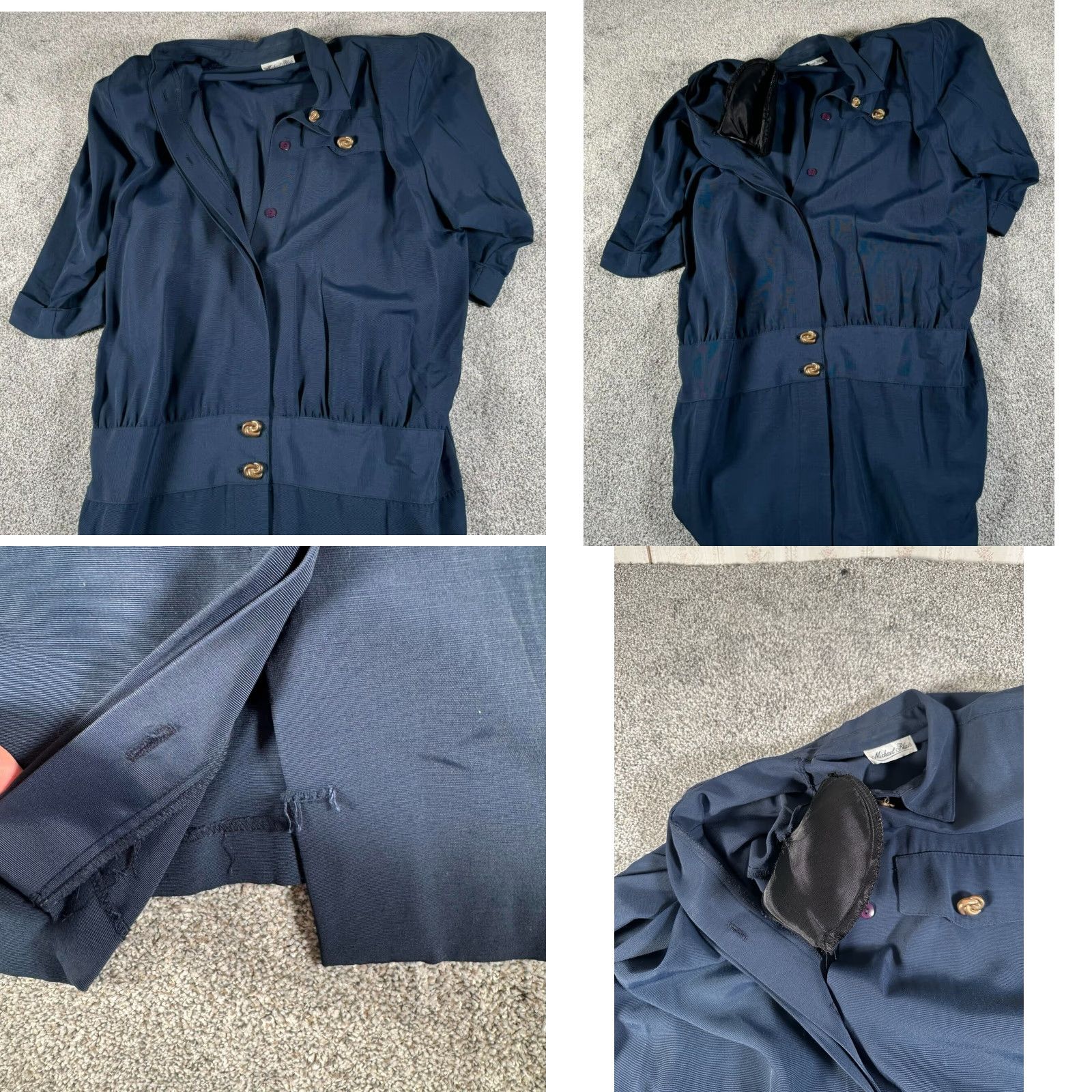 Vintage VINTAGE 80s does 50s Dress Womens Size 18 Shoulder Pads Secretary Dark Academia Michael Blair Shirt Dress Kn… Size XXL / US 16-18 / IT 52-54 - 8 Thumbnail