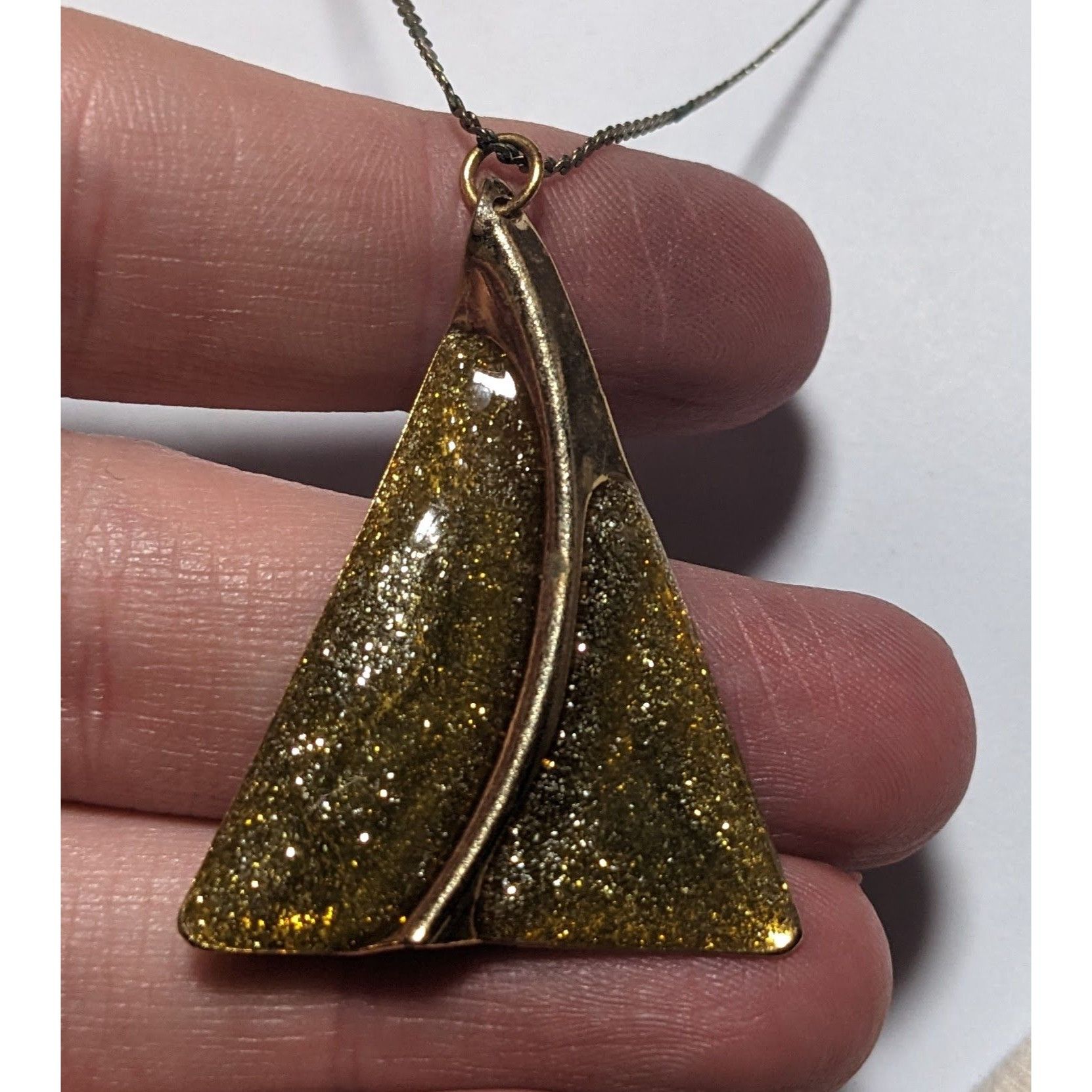 Other Gold Glitter Triangle Pendant Necklace Size ONE SIZE - 8 Thumbnail