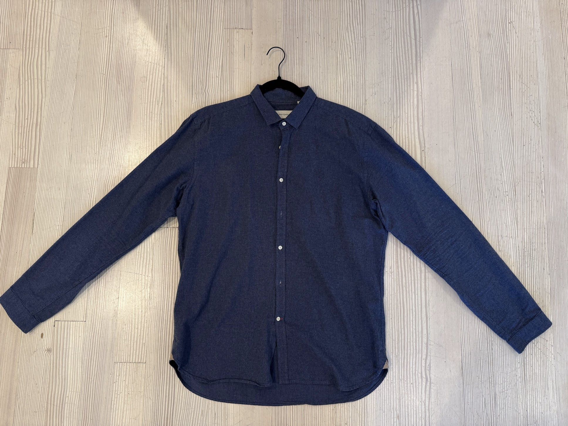 Oliver Spencer Flannel dress shirt (Navy) Size US XL / EU 56 / 4 - 1 Thumbnail