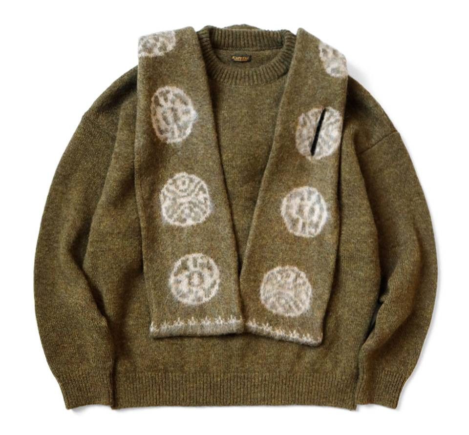 Kapital 5G Small pattern knit KESA hooded sweater Red Size US L / EU 52-54 / 3 - 5 Thumbnail