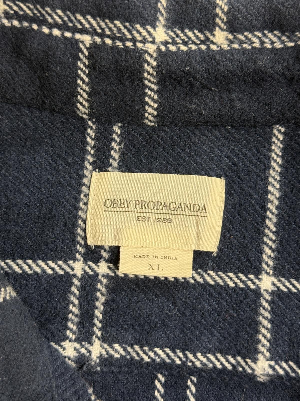 Other Obey Clothing - Obey Plaid Navy Flannel Fleece Material XL Size US XL / EU 56 / 4 - 2 Thumbnail