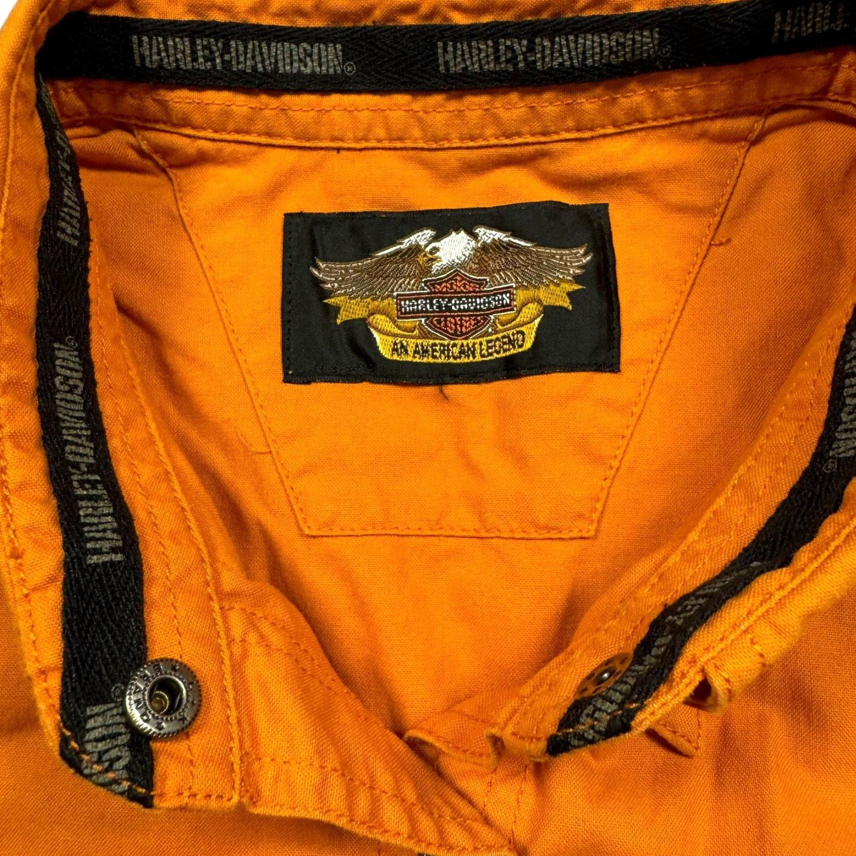 Harley Davidson VINTAGE Harley Davidson Button-Up Vest Orange Black Embroidered Biker Mens M Size US M / EU 48-50 / 2 - 6 Thumbnail