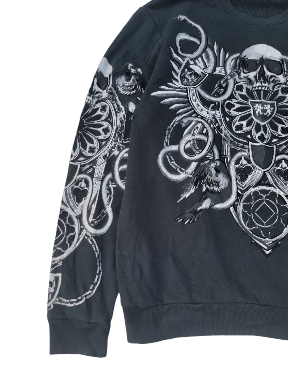Zara Vtg Y2K Zara Skull Over Print Size US L / EU 52-54 / 3 - 3 Thumbnail