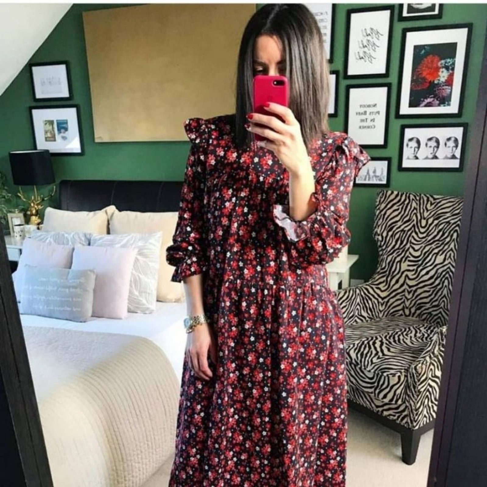 royal blue dresses for wedding guest Zapakasa Women Ruffled Long Dress with Slit My Height is:Tall (5'7