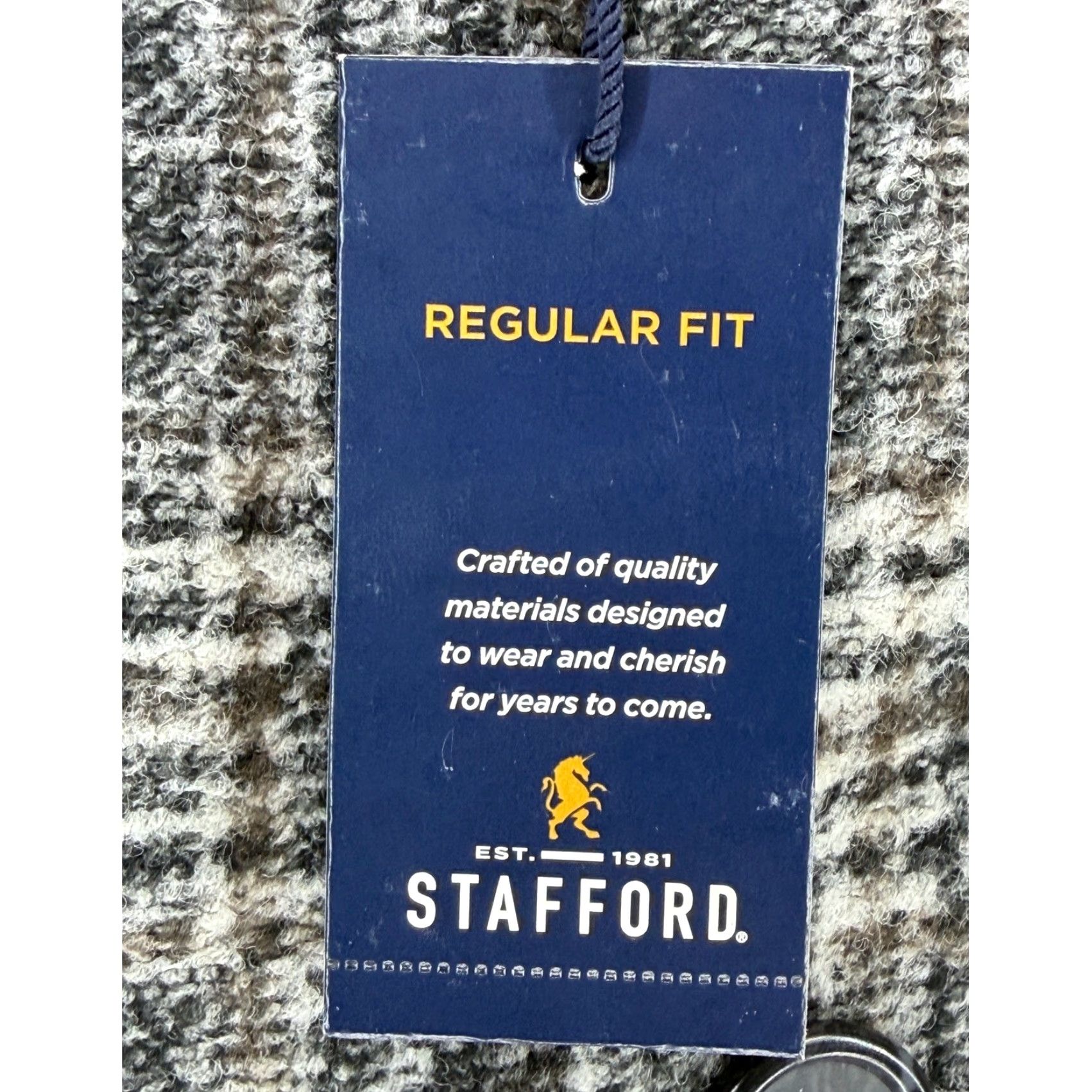 Stafford Stafford Topcoat Plaid Wool Blend 3-Button Overcoat Multicolor Black Tan Regular M Mens NWT Size US M / EU 48-50 / 2 - 5 Thumbnail