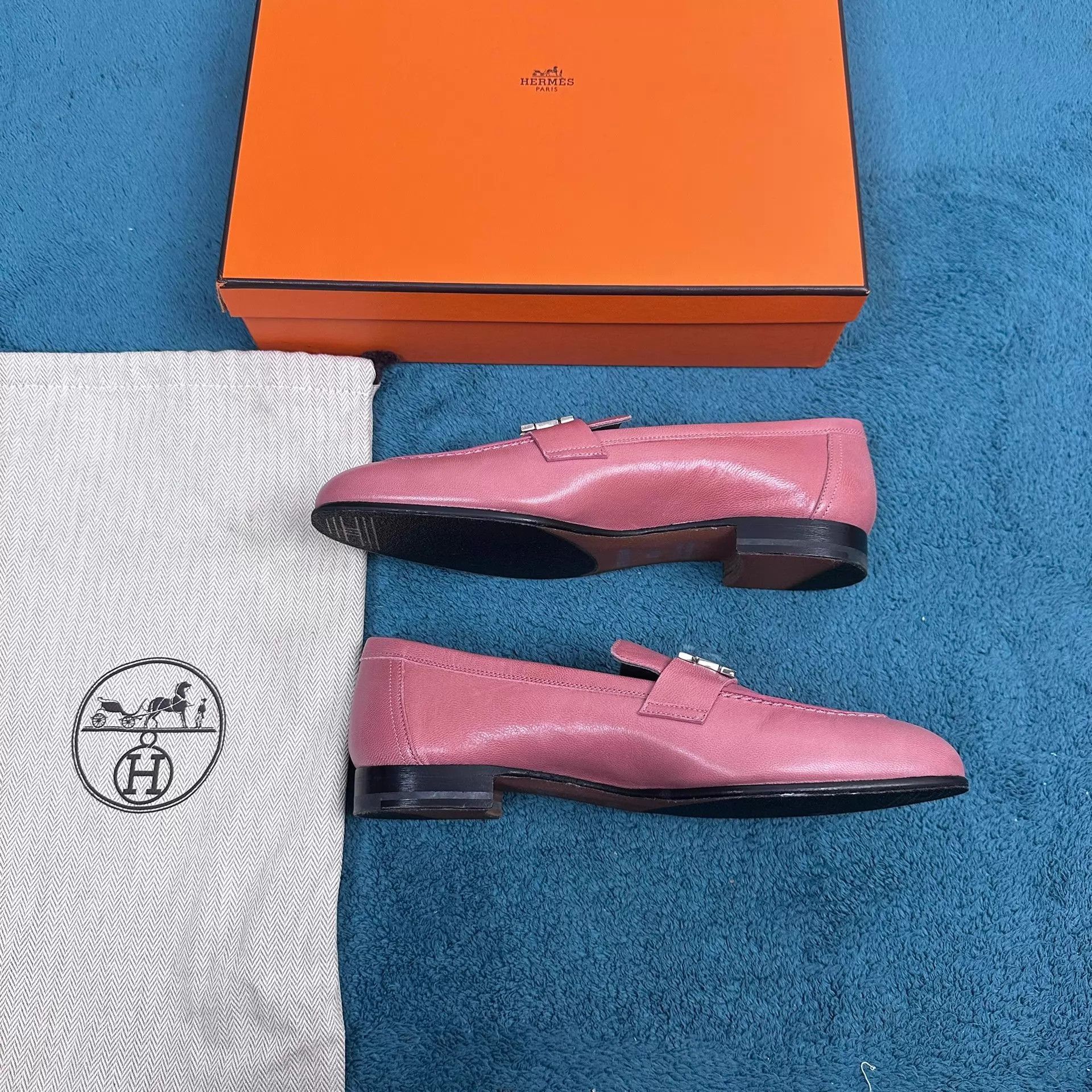 Hermes Hermès Paris Leather Loafers Fuchsia Size 36 Brand New Size US 5.5 / IT 35.5 - 3 Thumbnail