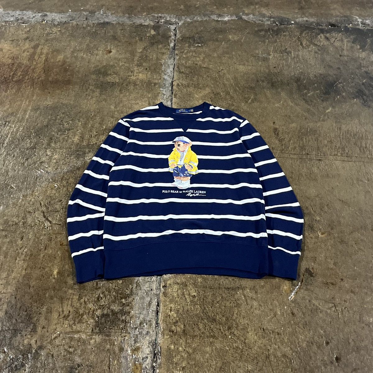 Polo Ralph Lauren × Vintage Polo Ralph Lauren CP 93 Sailor Bear Striped Longsleeve Shirt Size US M / EU 48-50 / 2 - 1 Thumbnail