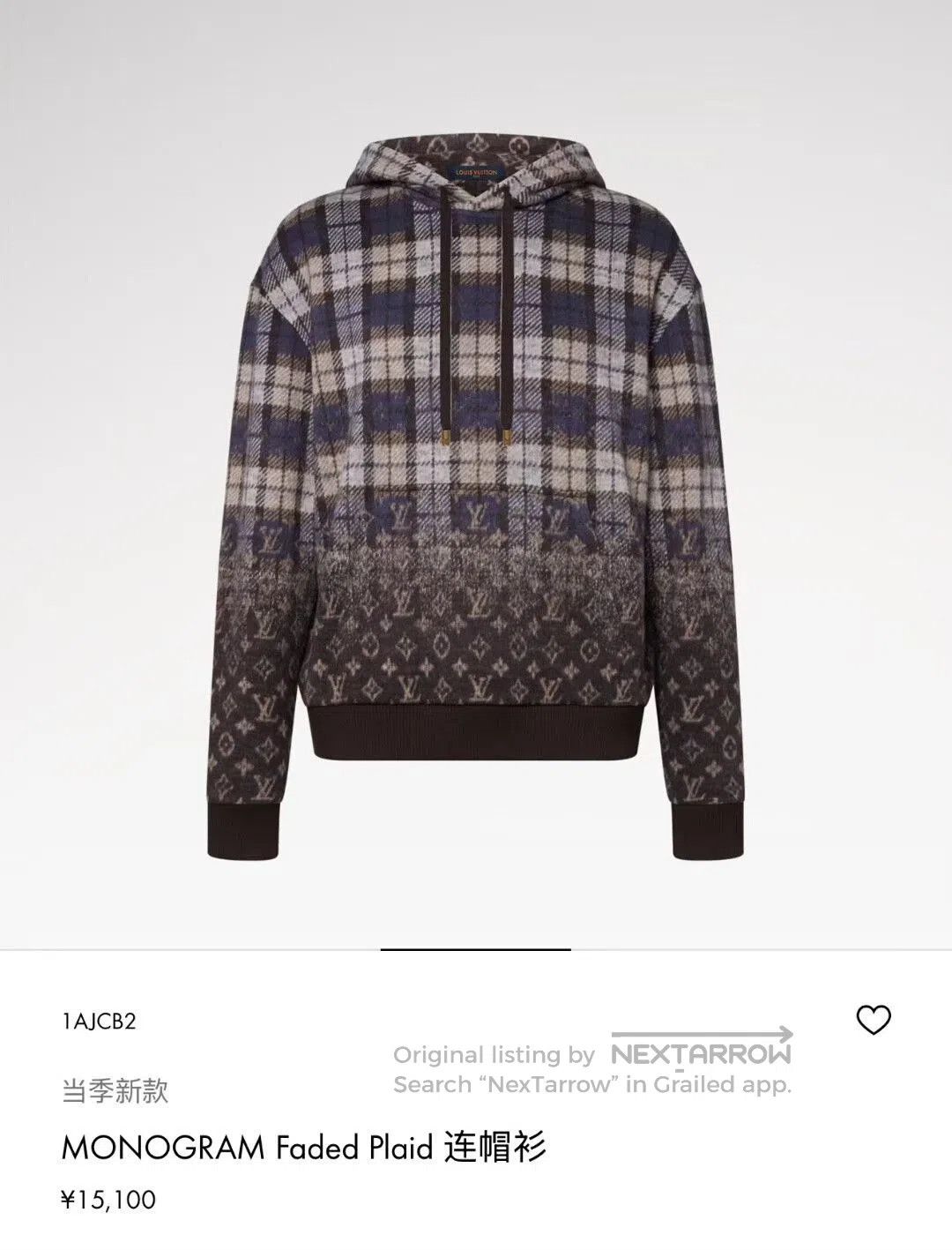 Louis Vuitton louis vuitton brown checked wool hoodie. Size US M / EU 48-50 / 2 - 5 Thumbnail