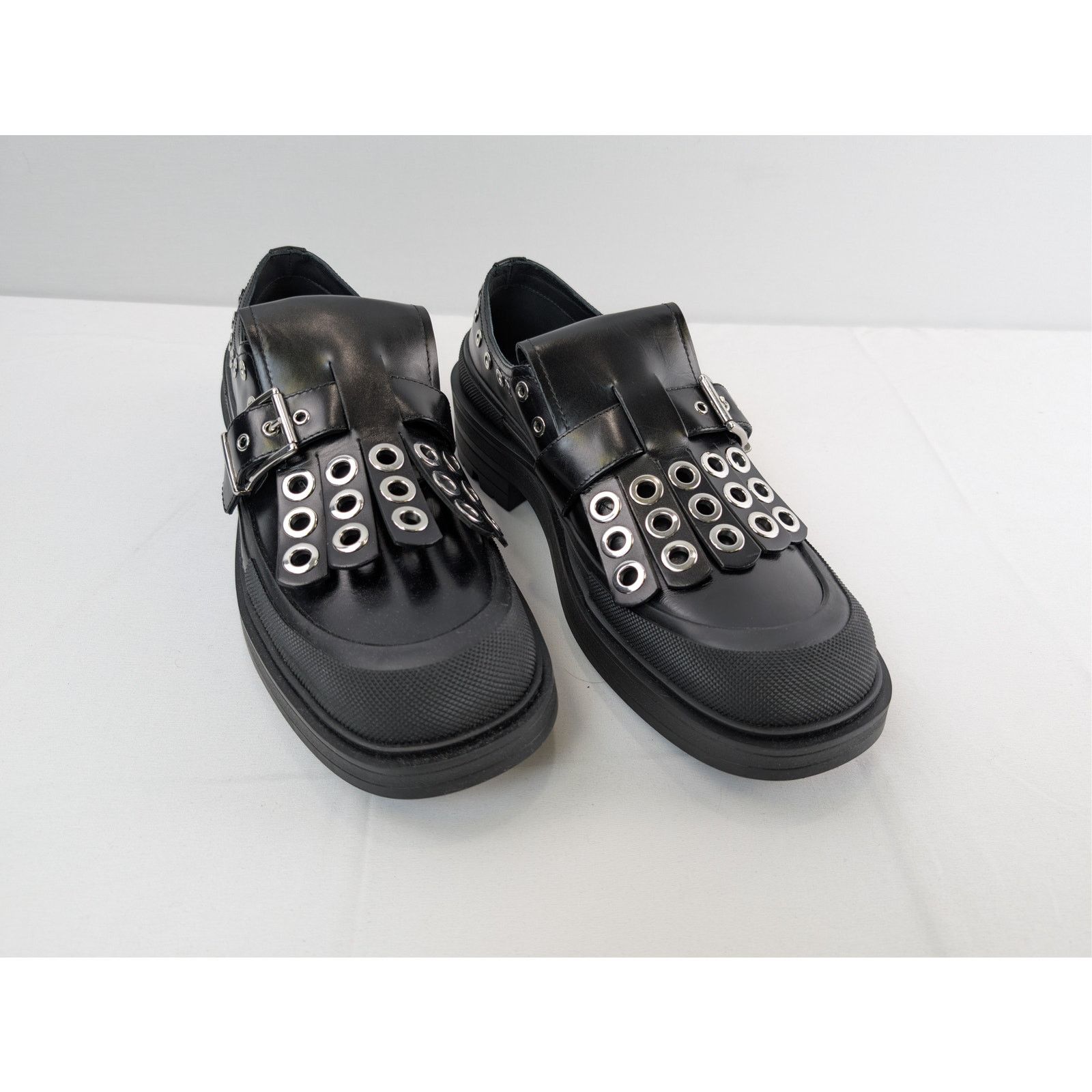 Alexander McQueen o1rshd1 Monk Strap Boxcar Hardware Shoe Tread Boots in Black Size US 11 / EU 44 - 6 Thumbnail