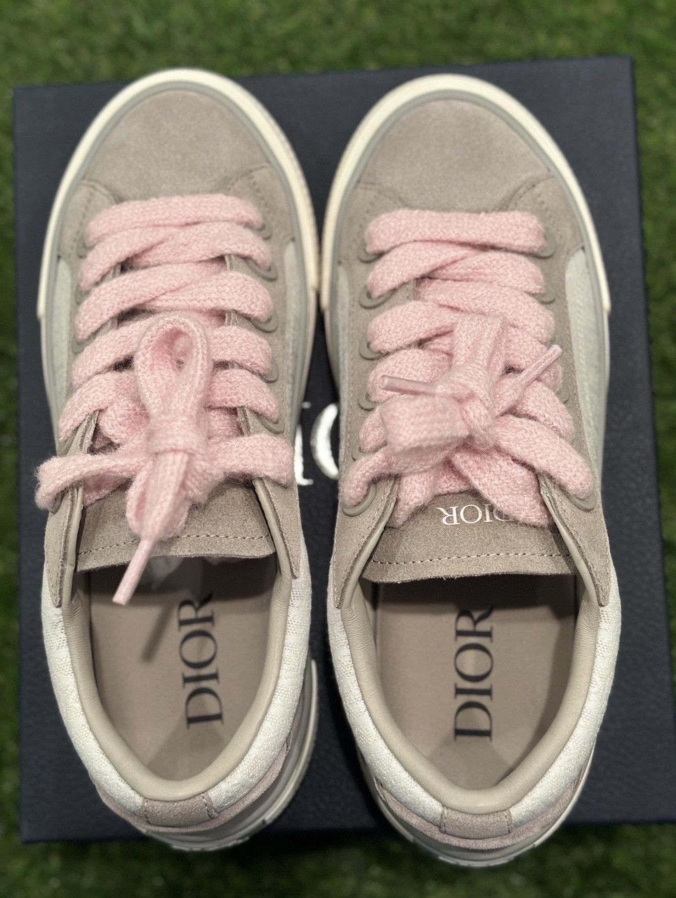 Dior Dior B33 Grey and White Oblique Jacquard Suede Size US 8 / EU 41 - 6 Thumbnail