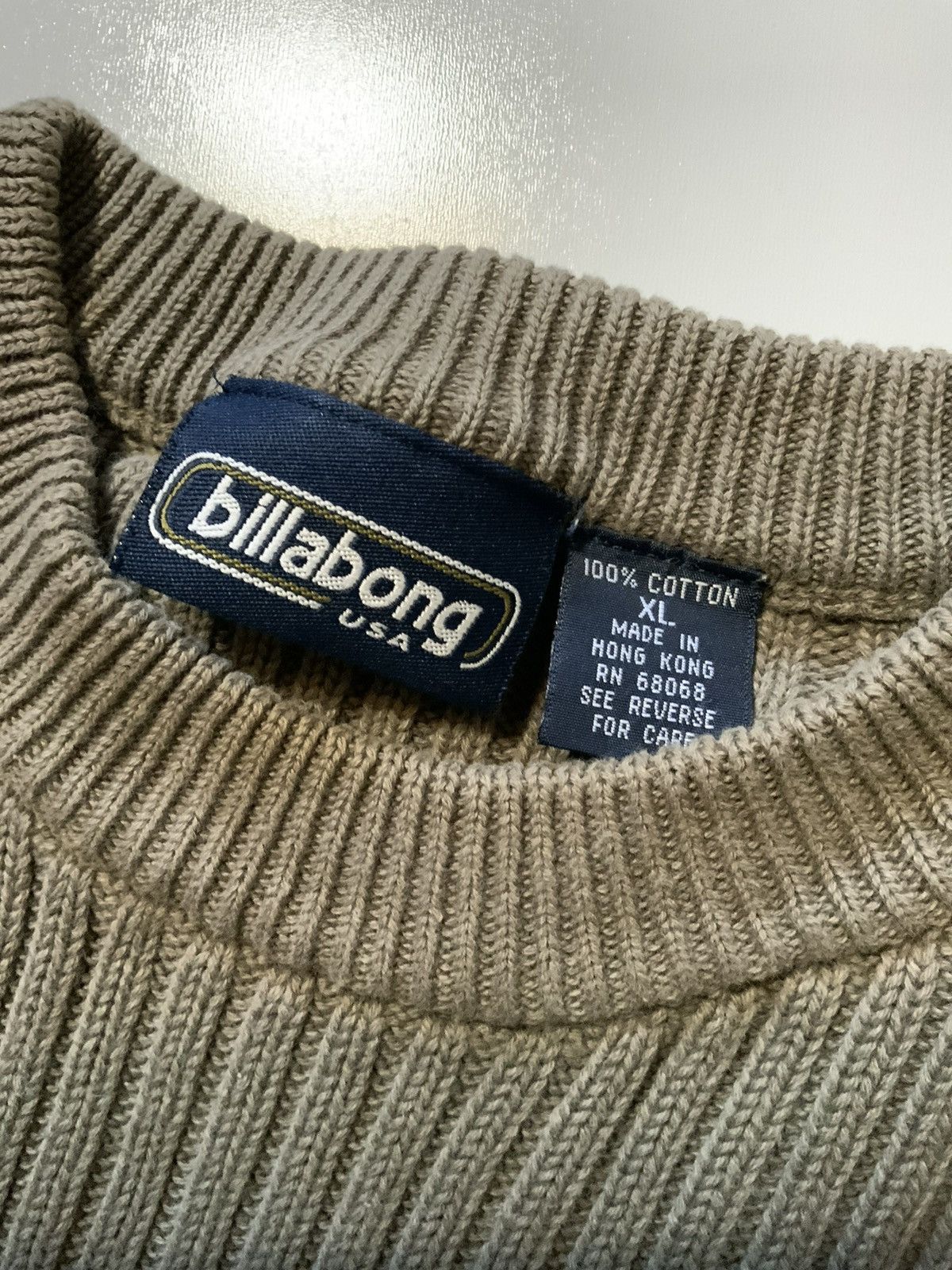 Billabong × Vintage Vintage Billabong Surf Ribbed Knit Cotton Crewneck Sweater Size US XL / EU 56 / 4 - 5 Thumbnail