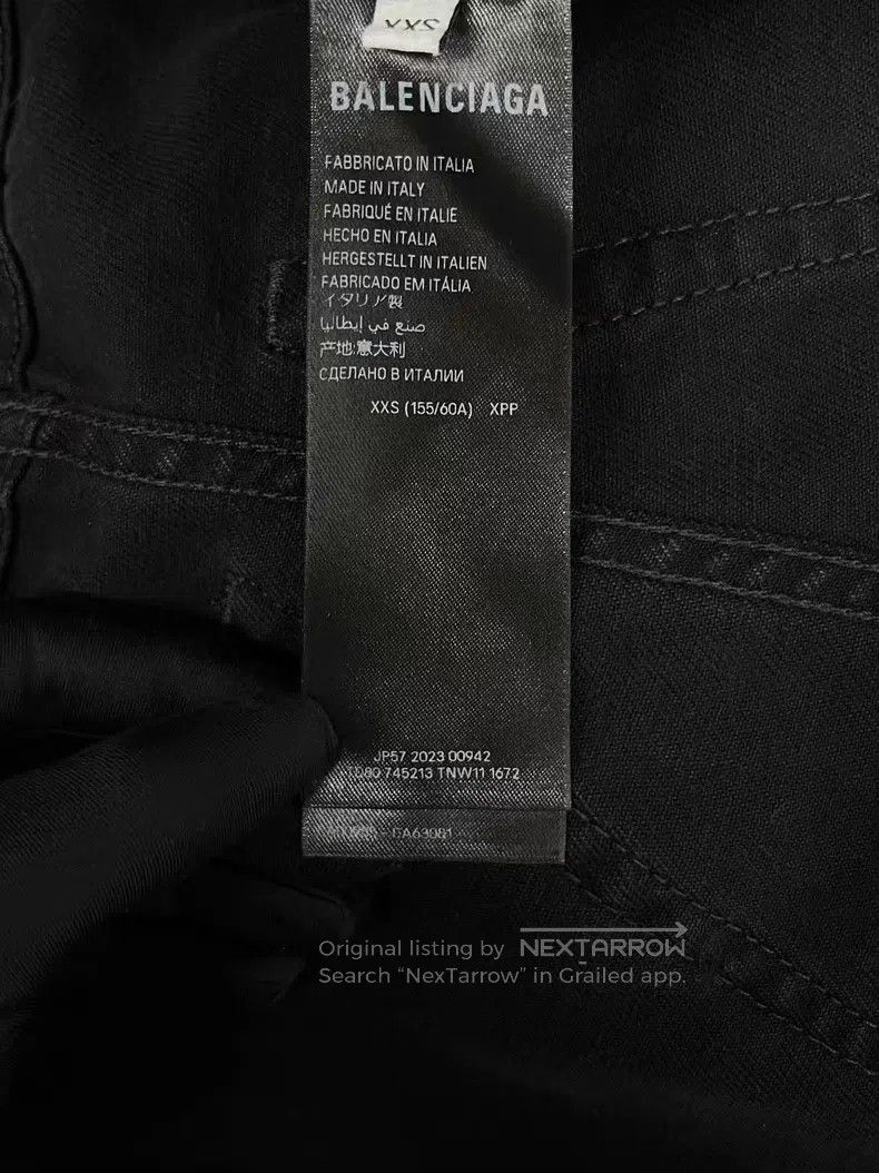 Balenciaga Balenciaga size XXS Distressed Black Baggy Stamped Letteri Size US 27 - 5 Thumbnail