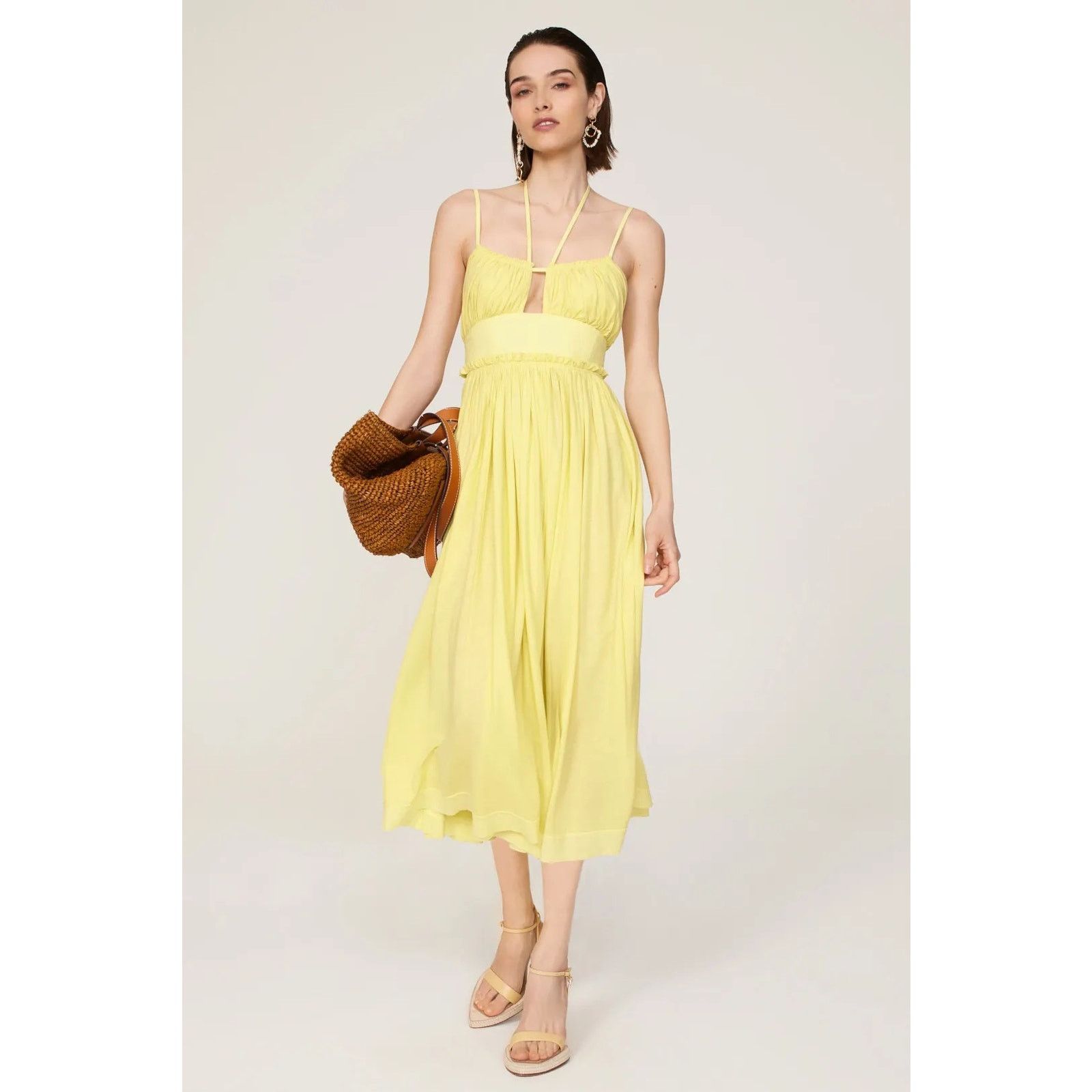 Ulla Johnson Ulla Johnson Freya Yellow Jersey Cotton midi Sun Dress sz 8 Size M / US 6-8 / IT 42-44 - 1 Thumbnail
