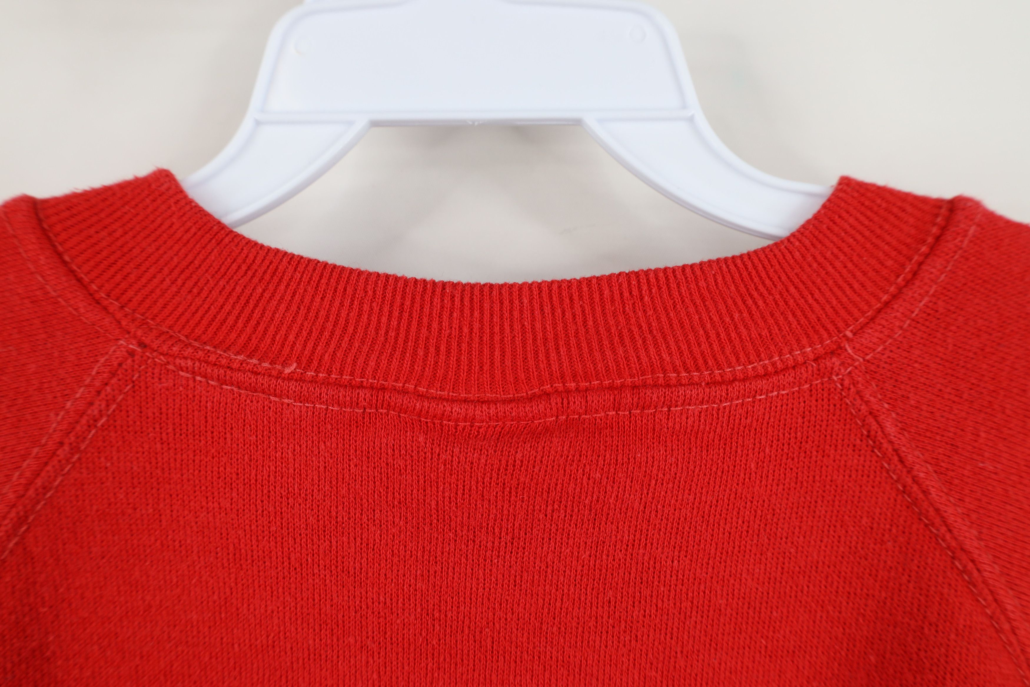 Vintage Vintage 70s Streetwear Blank Raglan Sweatshirt Red USA Size L / US 10 / IT 46 - 12 Thumbnail