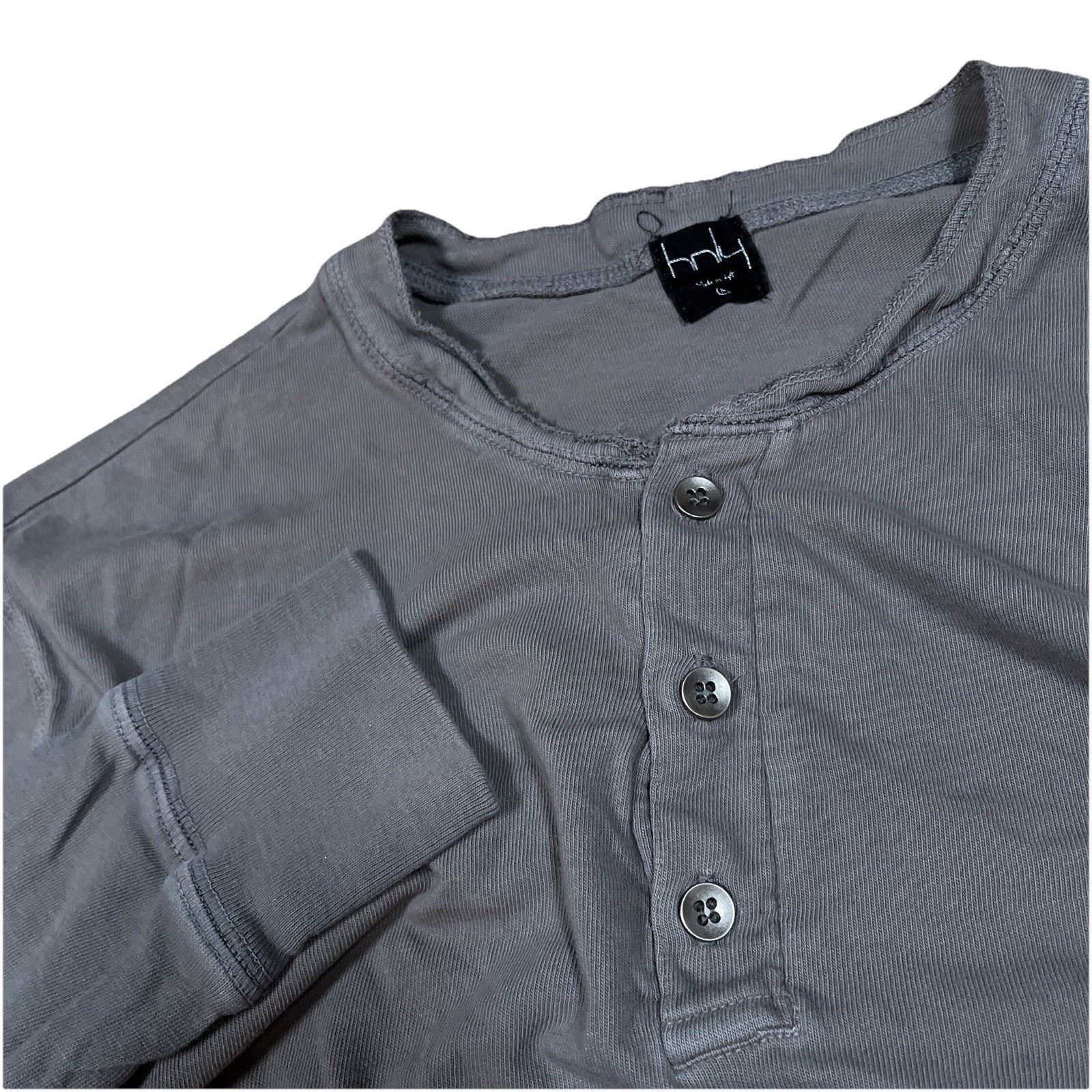 Other Hnly Shirt Medium Grey Long Sleeve Henley Organic Cotton USA Size US M / EU 48-50 / 2 - 1 Thumbnail