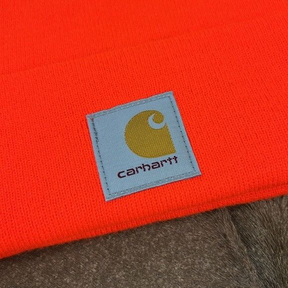 Carhartt Carhartt x Value Culture Collab Neon Orange Knit Hat Size ONE SIZE - 2 Thumbnail