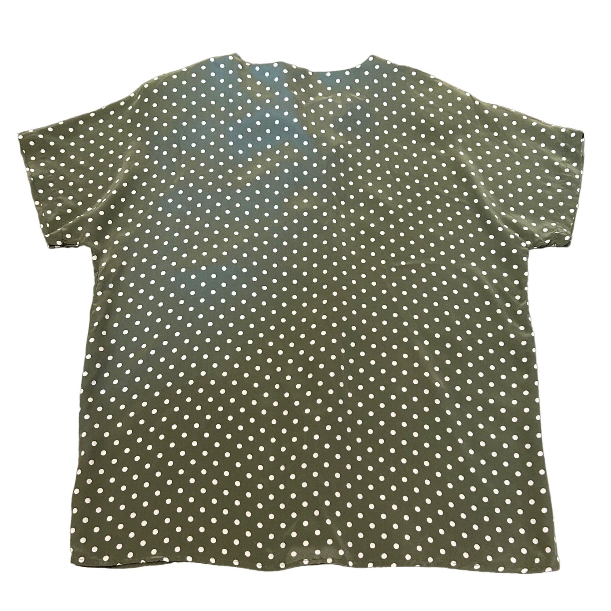 Vintage Vintage Kathie Lee 100% Silk Green Polka Dot Button Up Blous Size XL / US 12-14 / IT 48-50 - 5 Thumbnail
